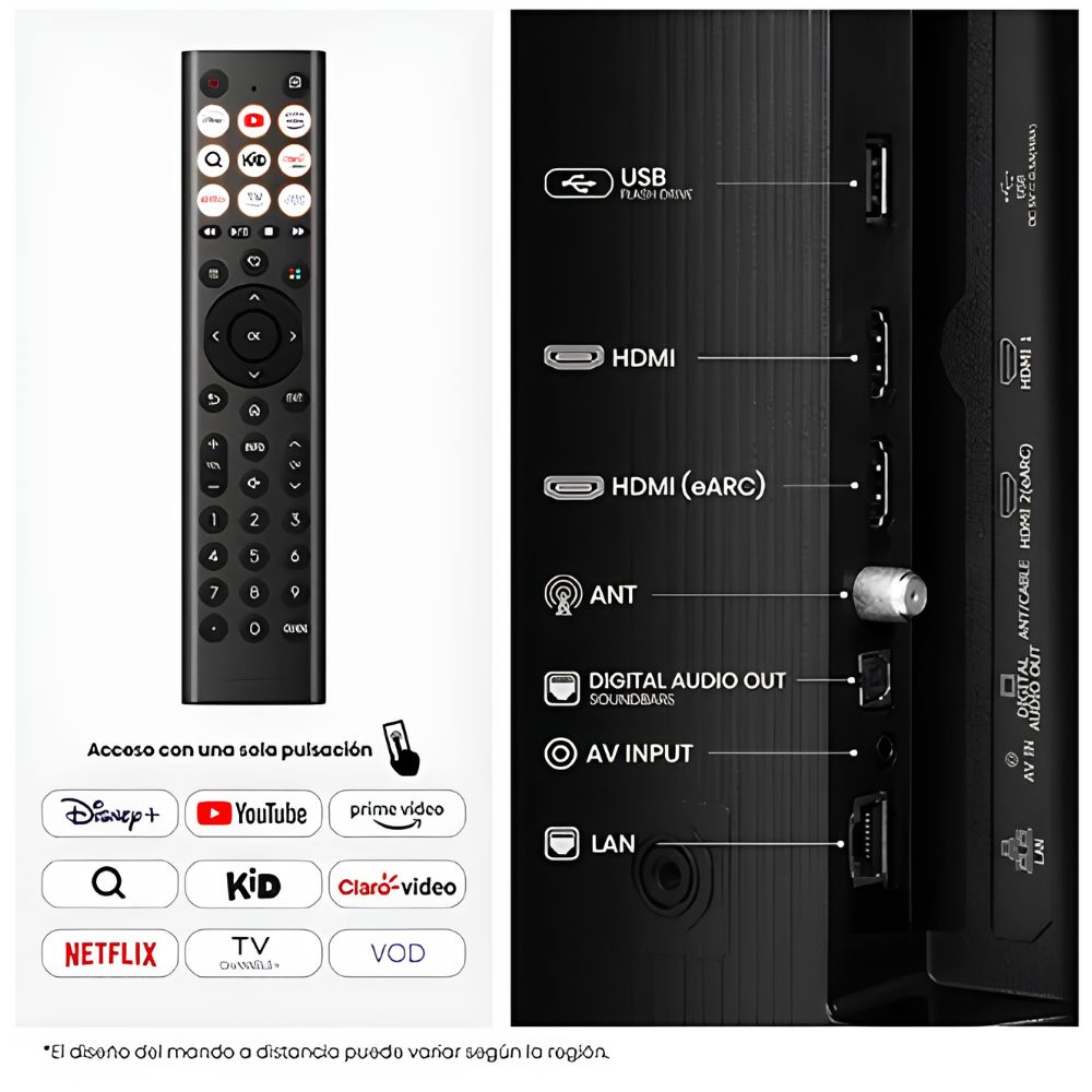 TELEVISOR HISENSE QLED 50 FULL HD SMART TV 50Q4SV + RACK MOVIBLE - 4