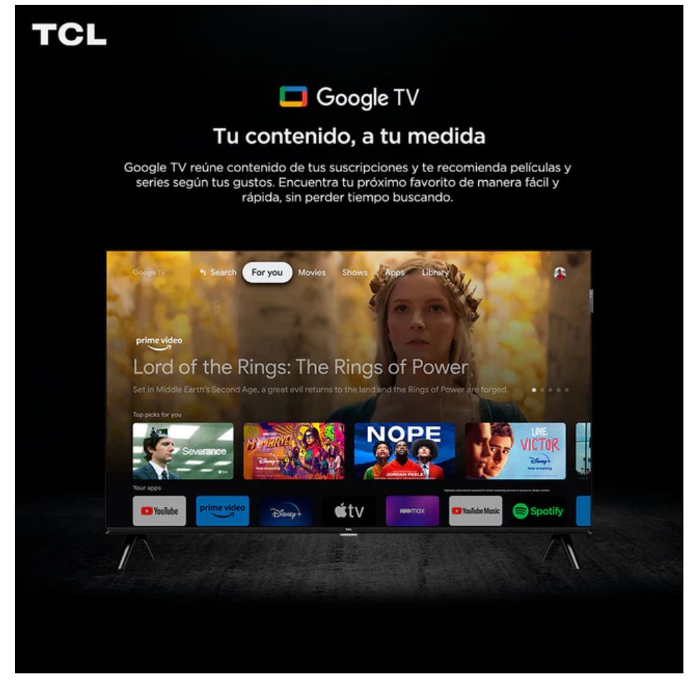 TELEVISOR TCL QLED 43 FULL HD SMART TV 43S5K GOOGLE TV + ANTENA DIGITAL - 4