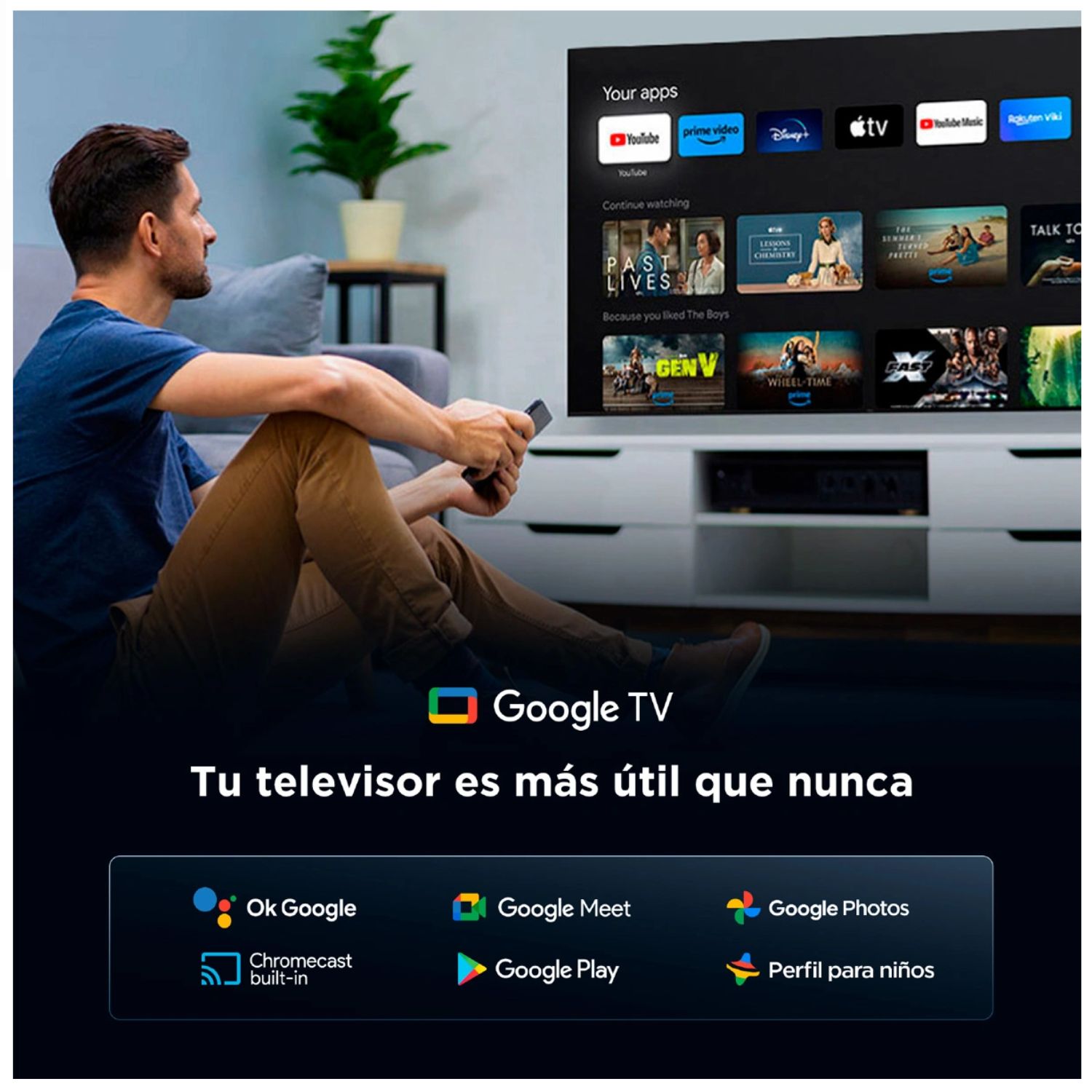 TELEVISOR TCL 55' UHD 4K SMART TV 55P6K - GOOGLE TV - 4