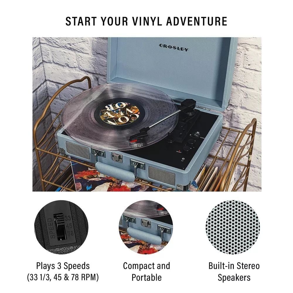 TOCADISCOS VINILO CROSLEY CRUISER PLUS - CELESTE - 3