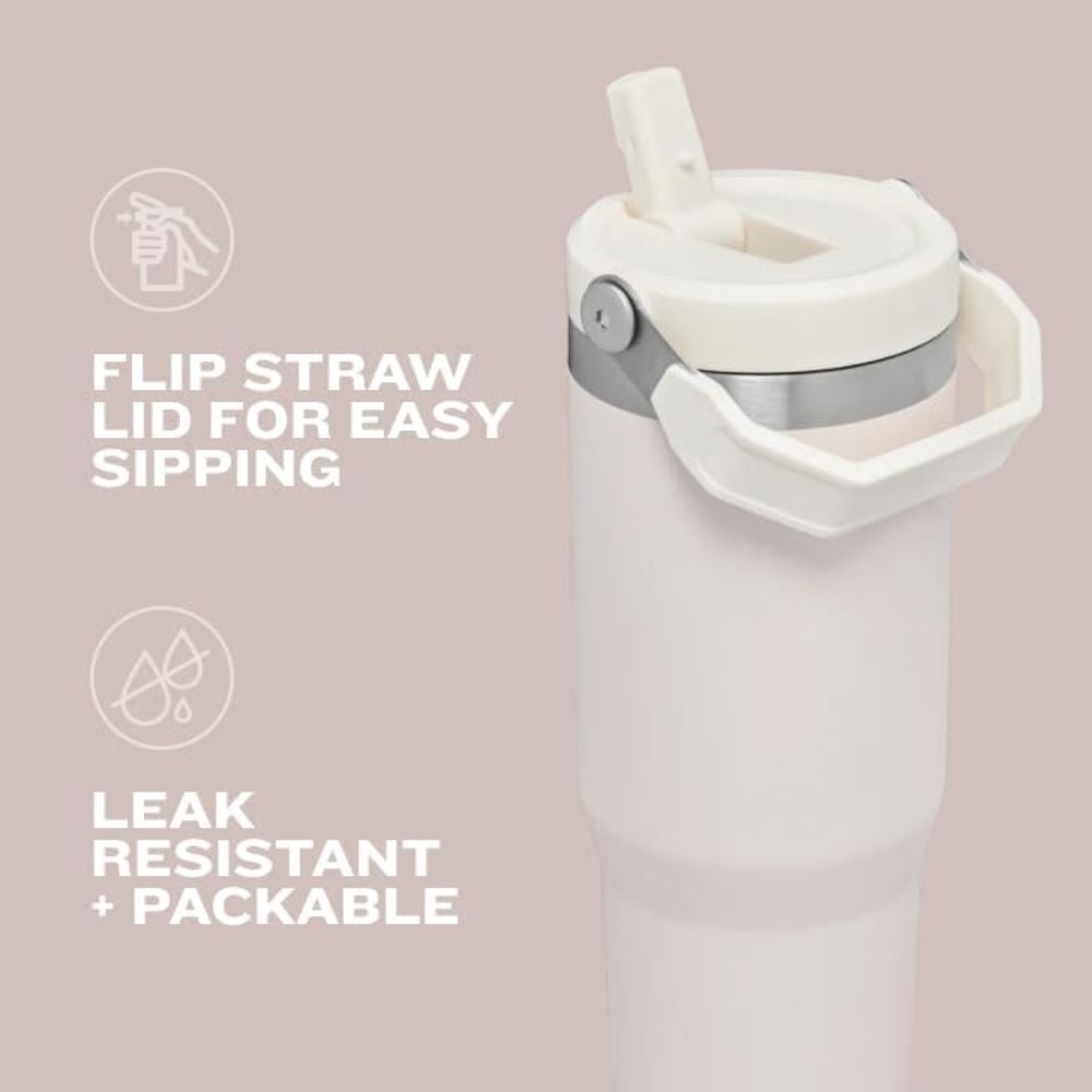 TUMBLER STANLEY ICEFLOW FLIP STRAW 30 OZ - ROSE QUARTZ - 4
