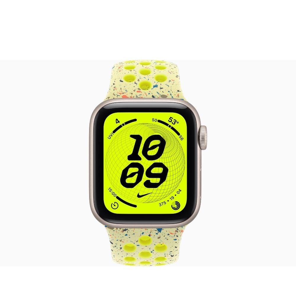 APPLE WATCH SE 3 40MM GPS STARLIGHT NIKE SPORT BAND S/M - VOLT SPLASH - 3