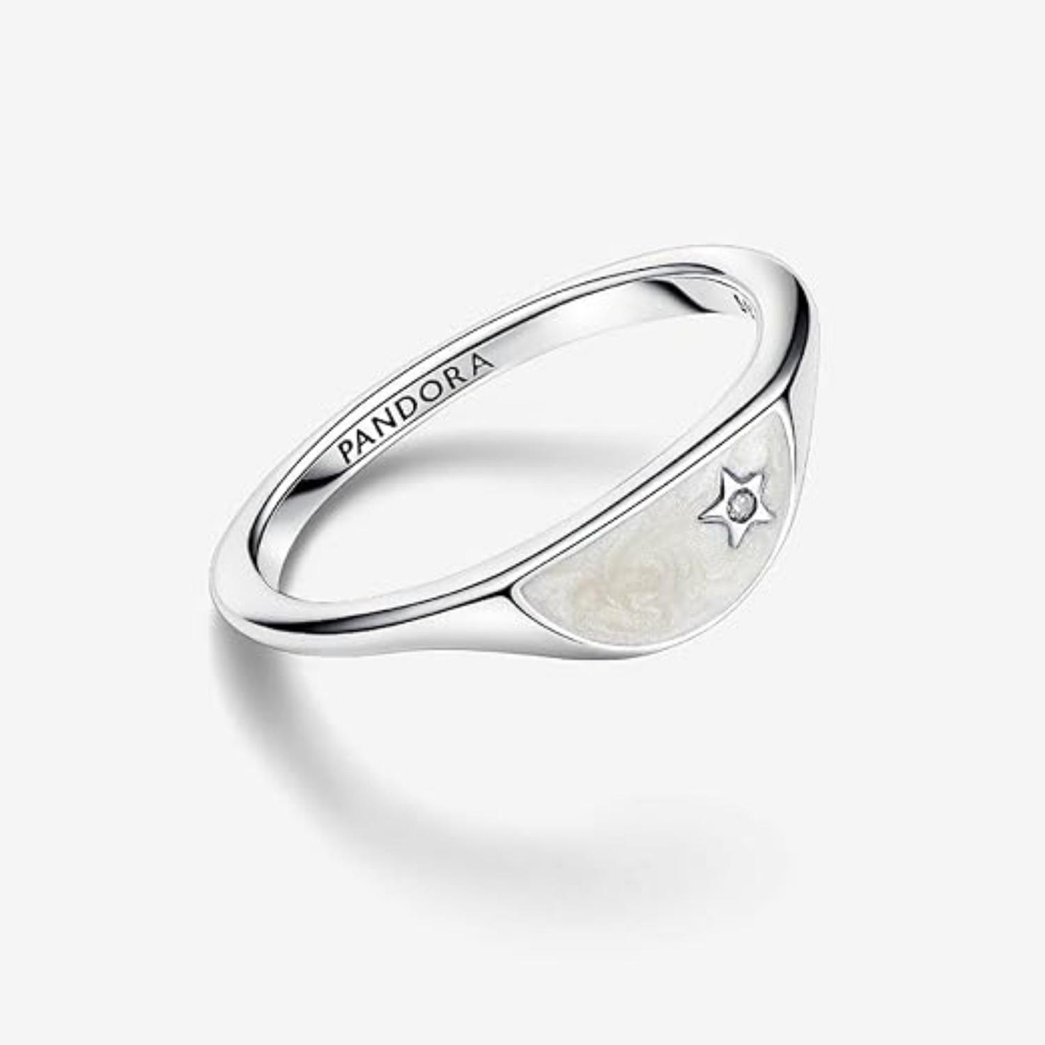 ANILLO DE PLATA PANDORA SELLO ESMALTADO Y CIRCONITA CÚBICA - 3