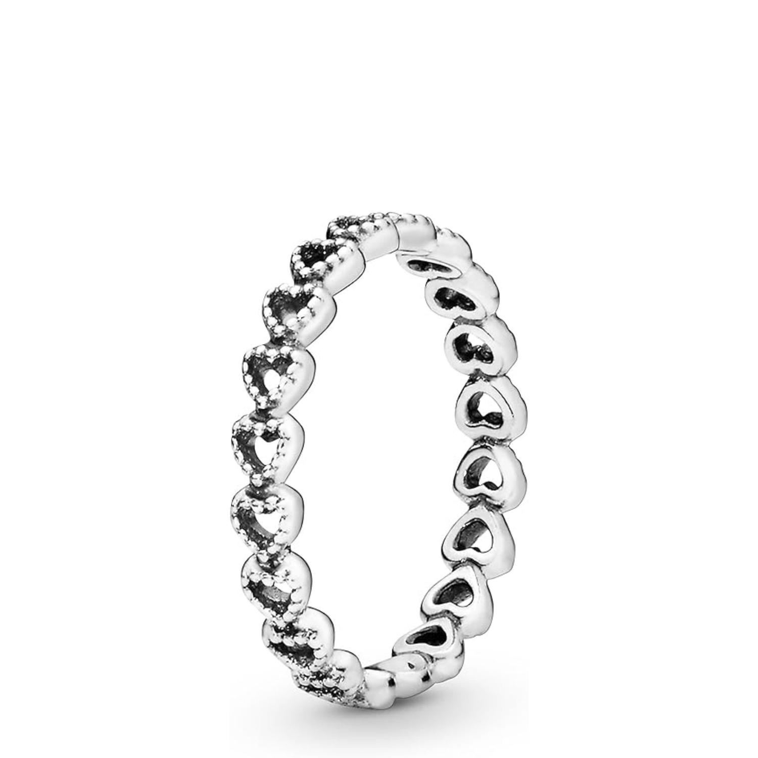 ANILLO DE PLATA PANDORA BANDA DE CORAZONES - 2