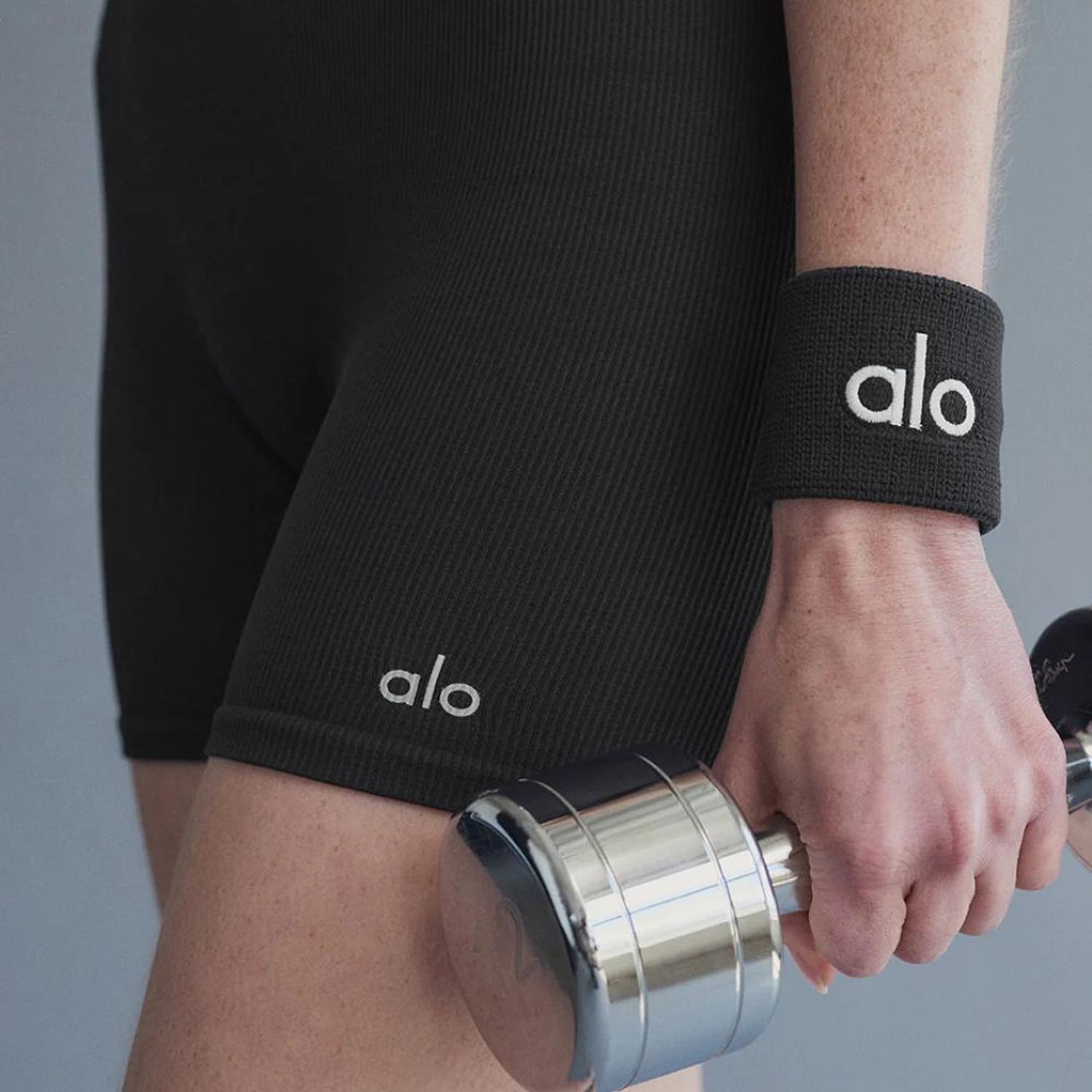 MUÑEQUERA ALO YOGA GLOW WRISTBAND 2-PACK NEGRO - 2