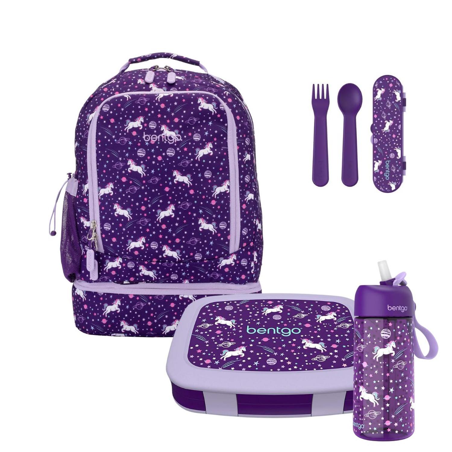 SET BENTGO MOCHILA 2 EN 1, LONCHERA, CUBIERTOS Y TOMATODO - UNICORNIO - 6