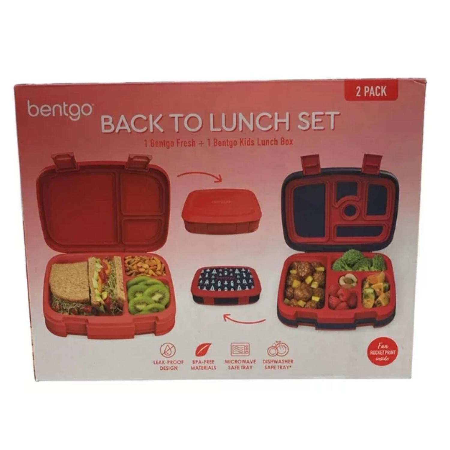 SET LONCHERA BENTGO KIDS COHETES + BENTGO FRESH ADULTOS ROJO - 2