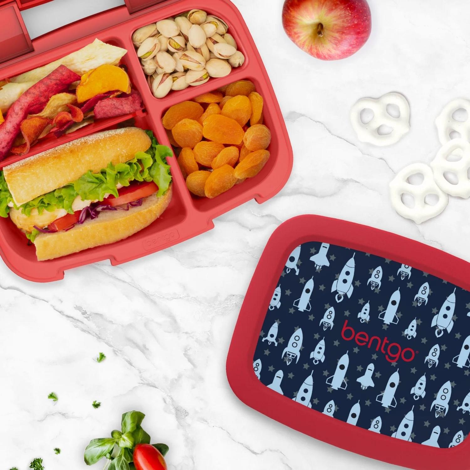 SET LONCHERA BENTGO KIDS COHETES + BENTGO FRESH ADULTOS ROJO - 4