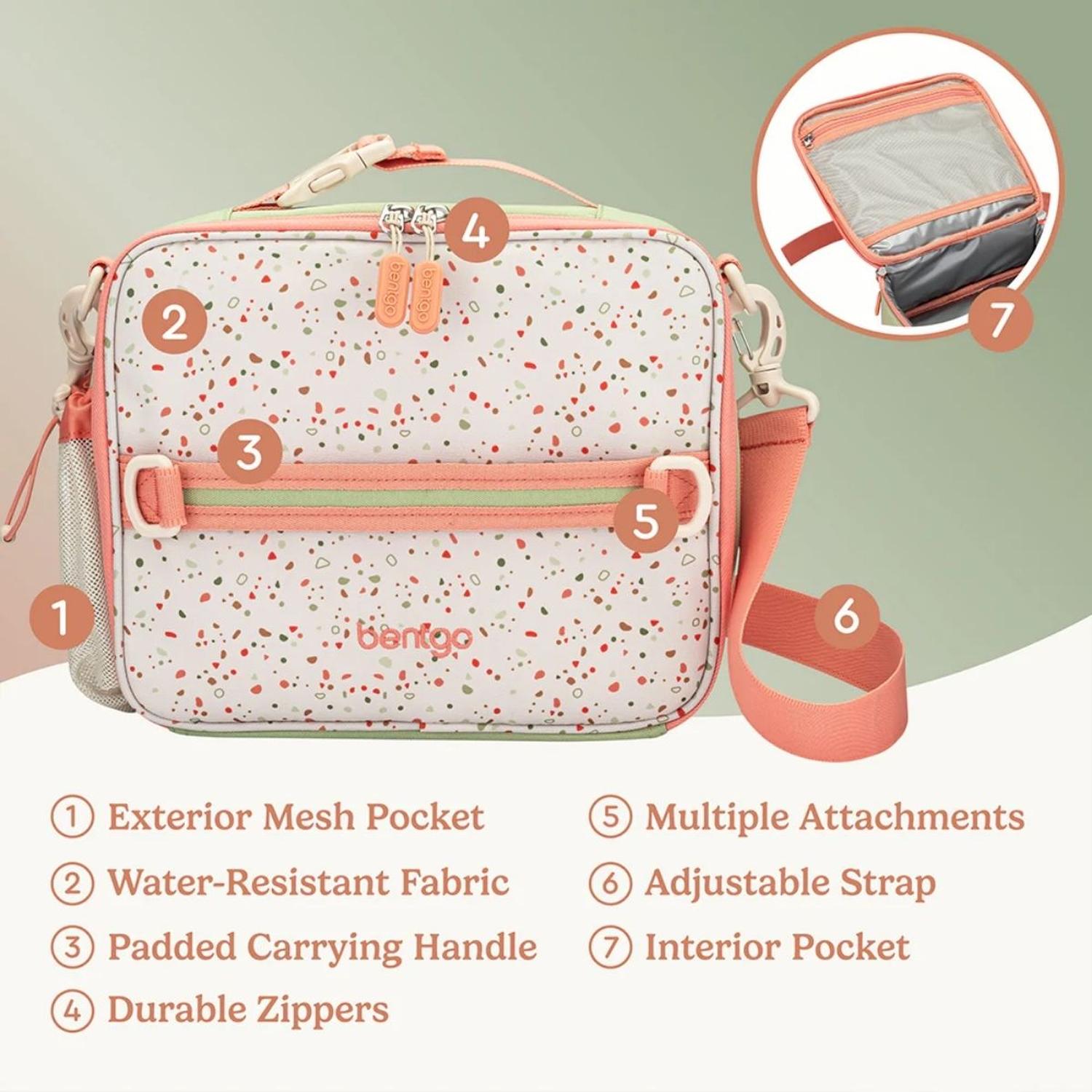 SET BENTGO MOCHILA ESCOLAR, LONCHERA Y PORTA LONCHERA WHIMSY Y WONDER - GEO SPECKLE - 8