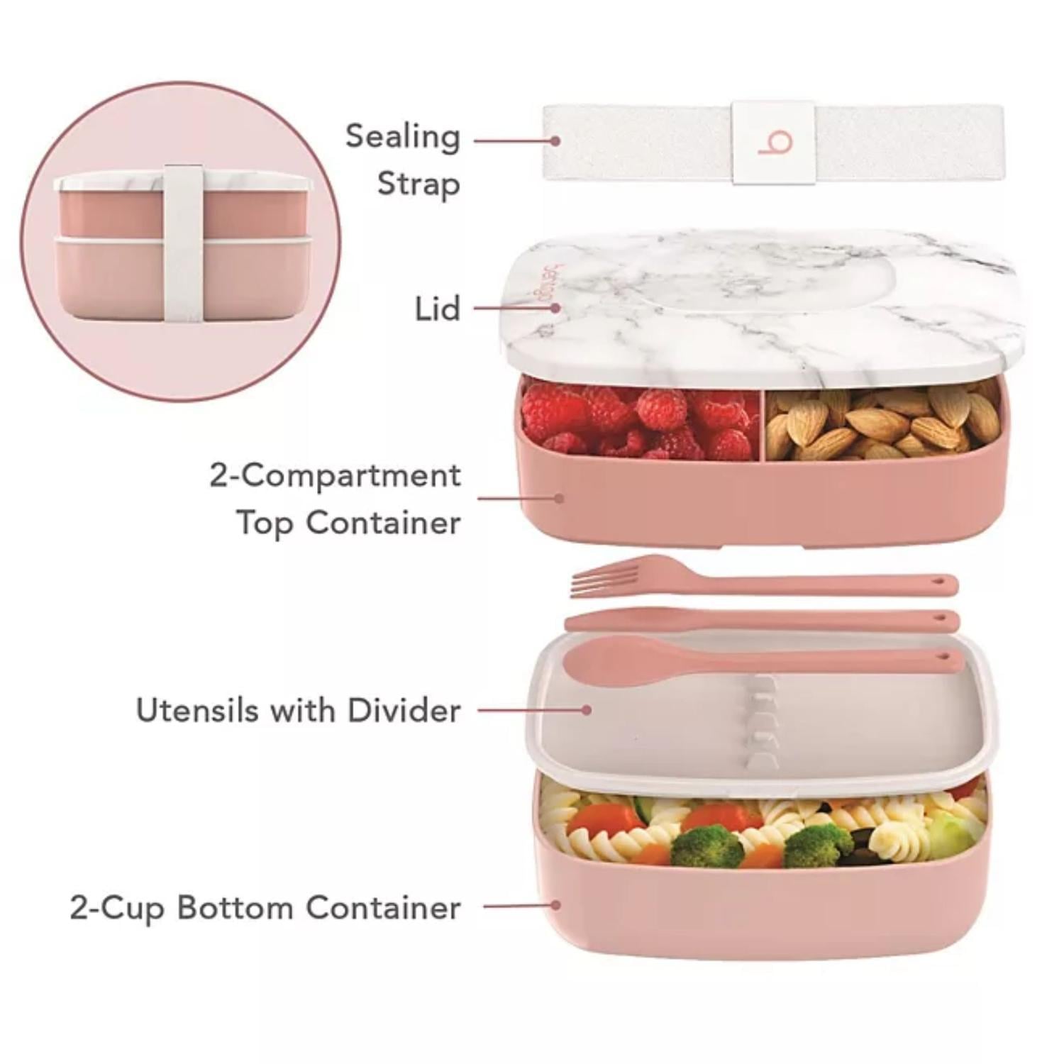 SET LONCHERA DELUXE BENTGO X 4 PZS: BOLSO + TERMICAL ICE PACK + BENTO CLASSIC - ROSA - 3