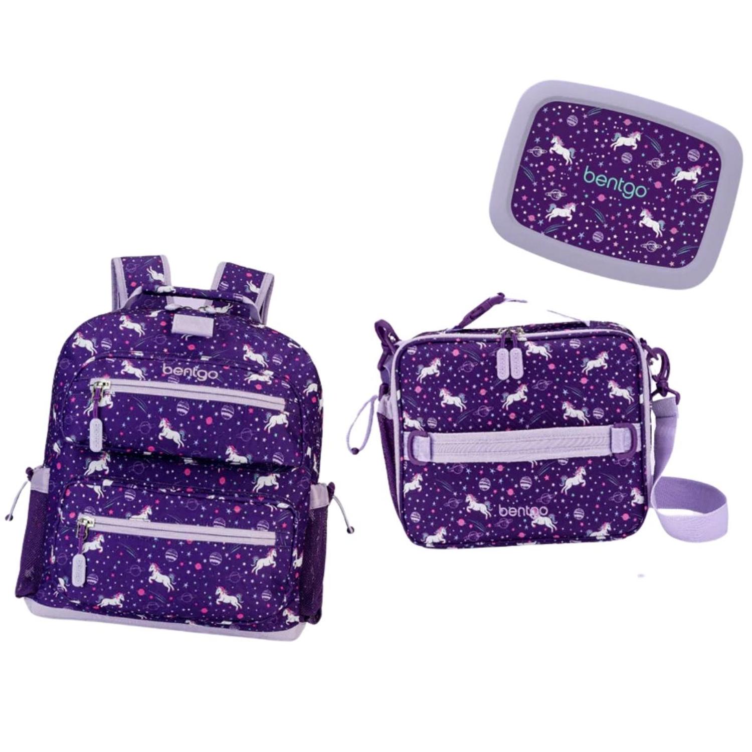 SET BENTGO MOCHILA ESCOLAR, LONCHERA Y PORTA LONCHERA - UNICORNIO - 1