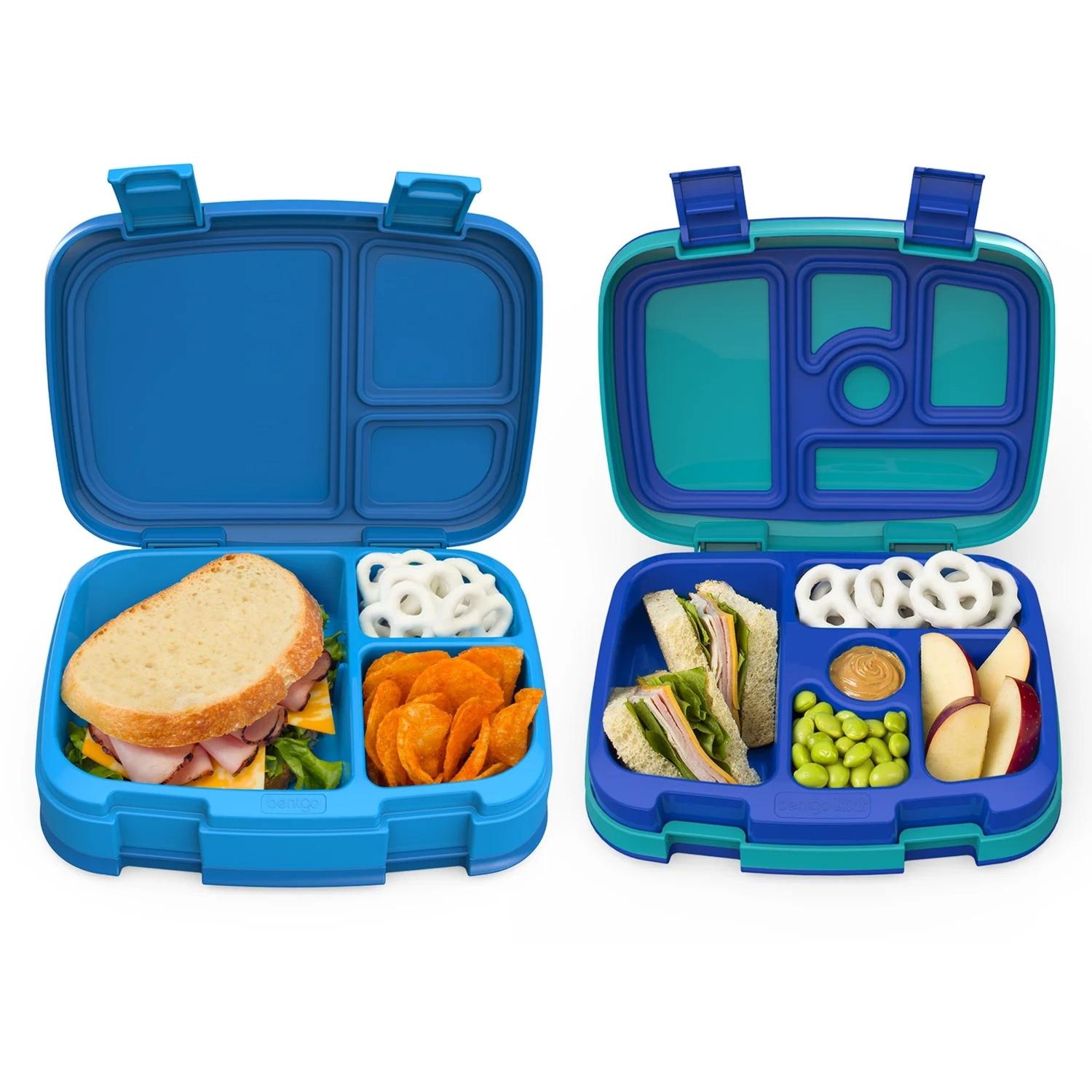 SET LONCHERA BENTGO KIDS TIBURONES + BENTGO FRESH ADULTOS AZUL - 1