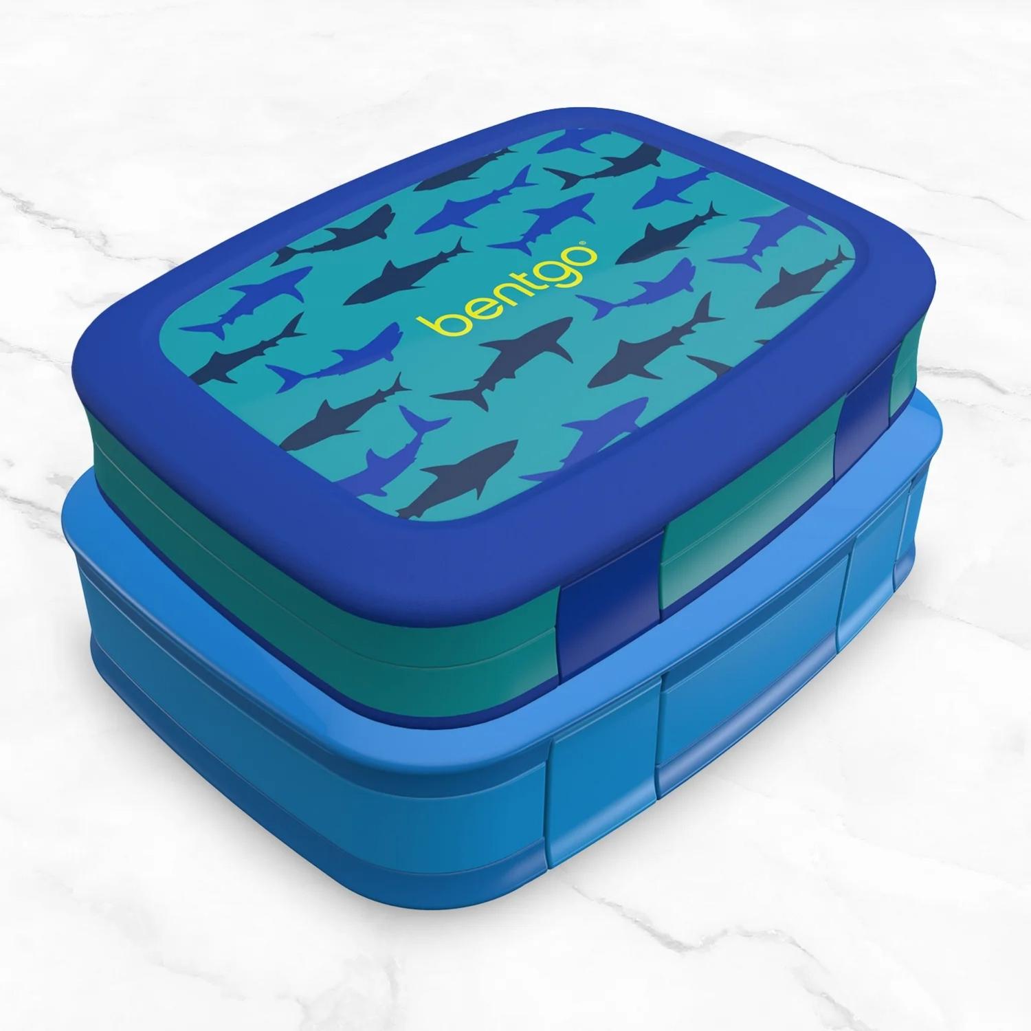 SET LONCHERA BENTGO KIDS TIBURONES + BENTGO FRESH ADULTOS AZUL - 4
