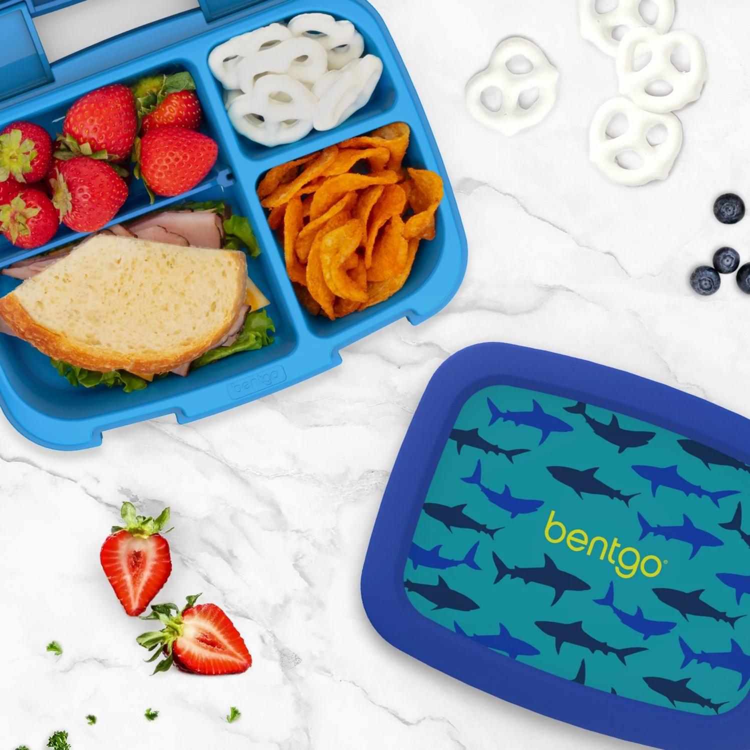 SET LONCHERA BENTGO KIDS TIBURONES + BENTGO FRESH ADULTOS AZUL - 5