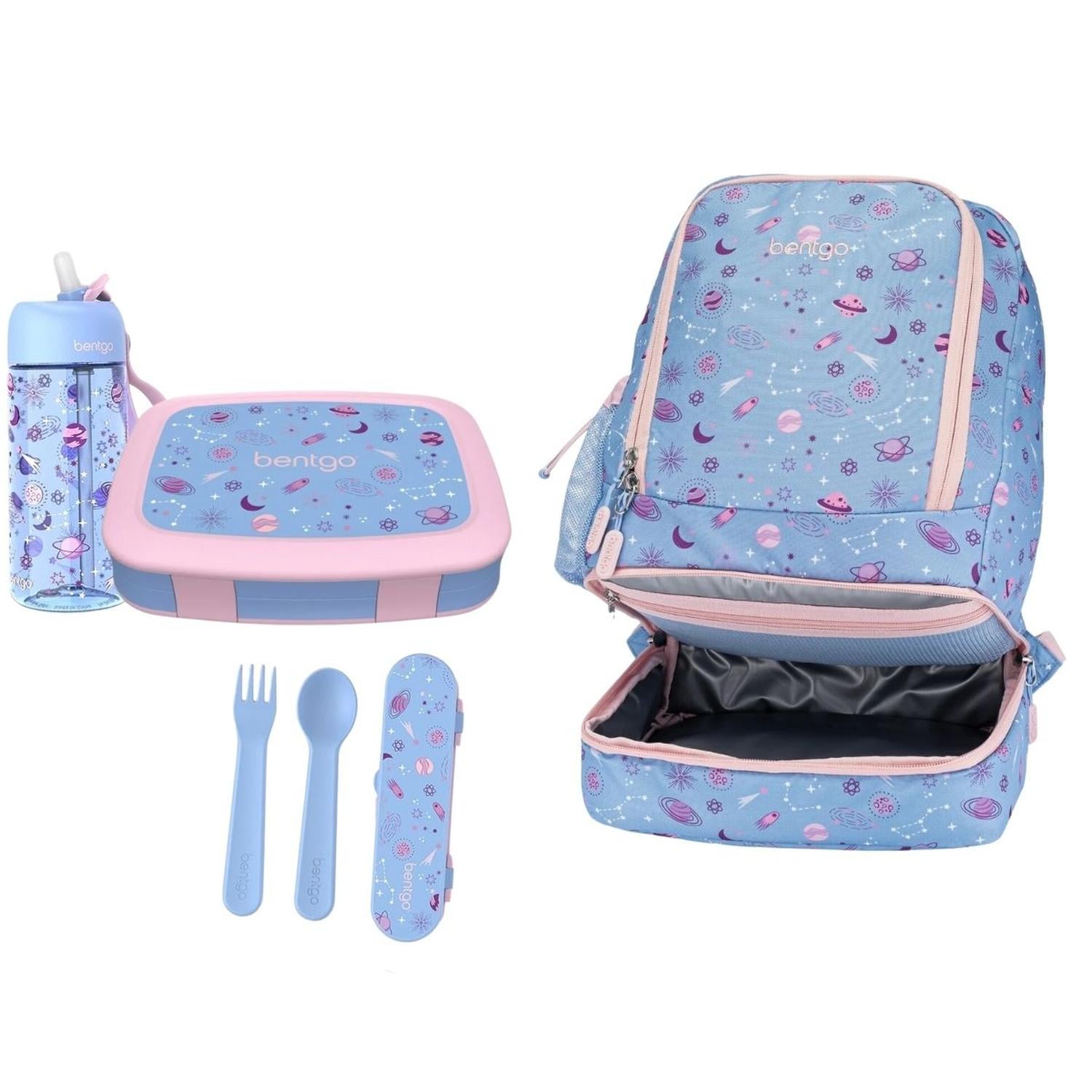 SET BENTGO MOCHILA 2 EN 1, LONCHERA, CUBIERTOS Y TOMATODO - LAVANDER GALAXY - 1
