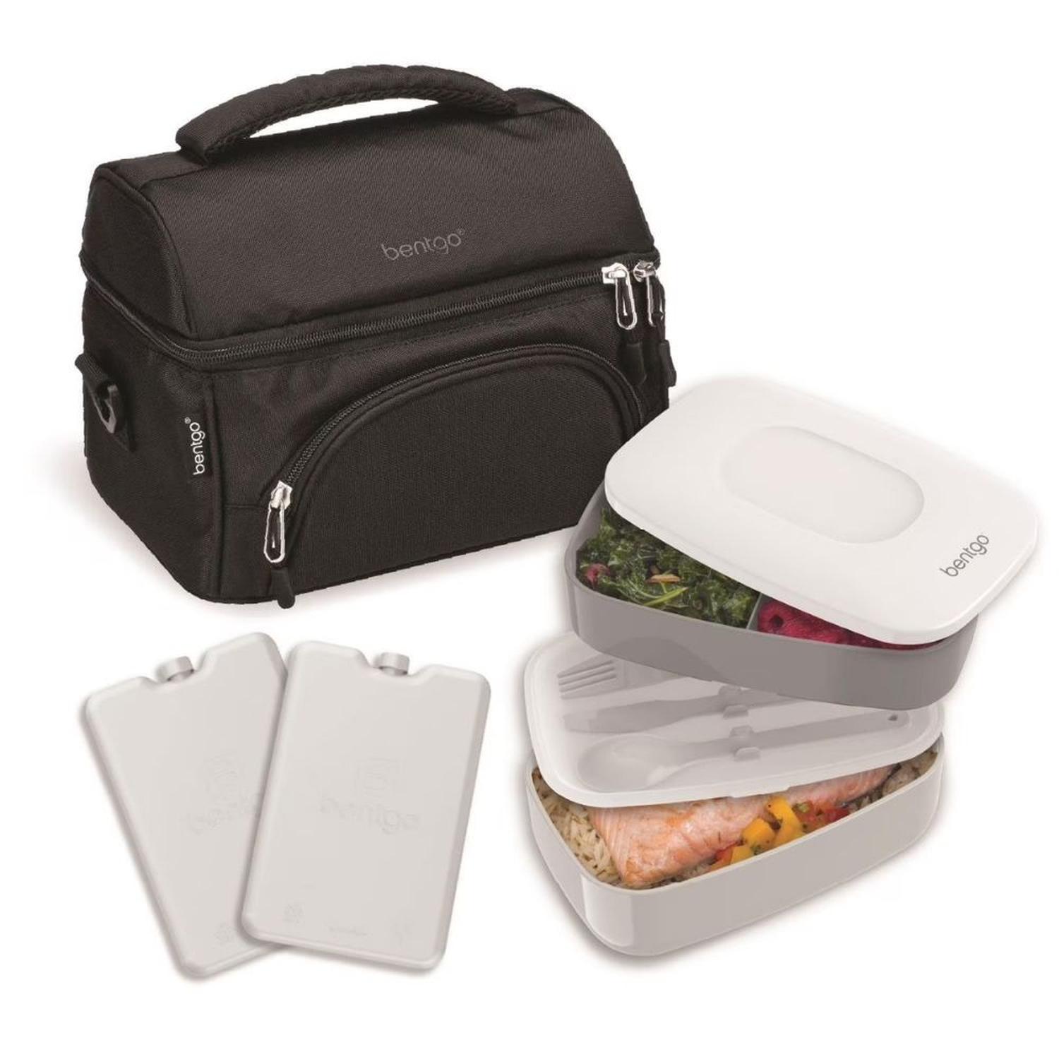 SET LONCHERA DELUXE BENTGO X 4PZS: BOLSO + ICE PACK + BENTO CLASSIC - NEGRO - 1