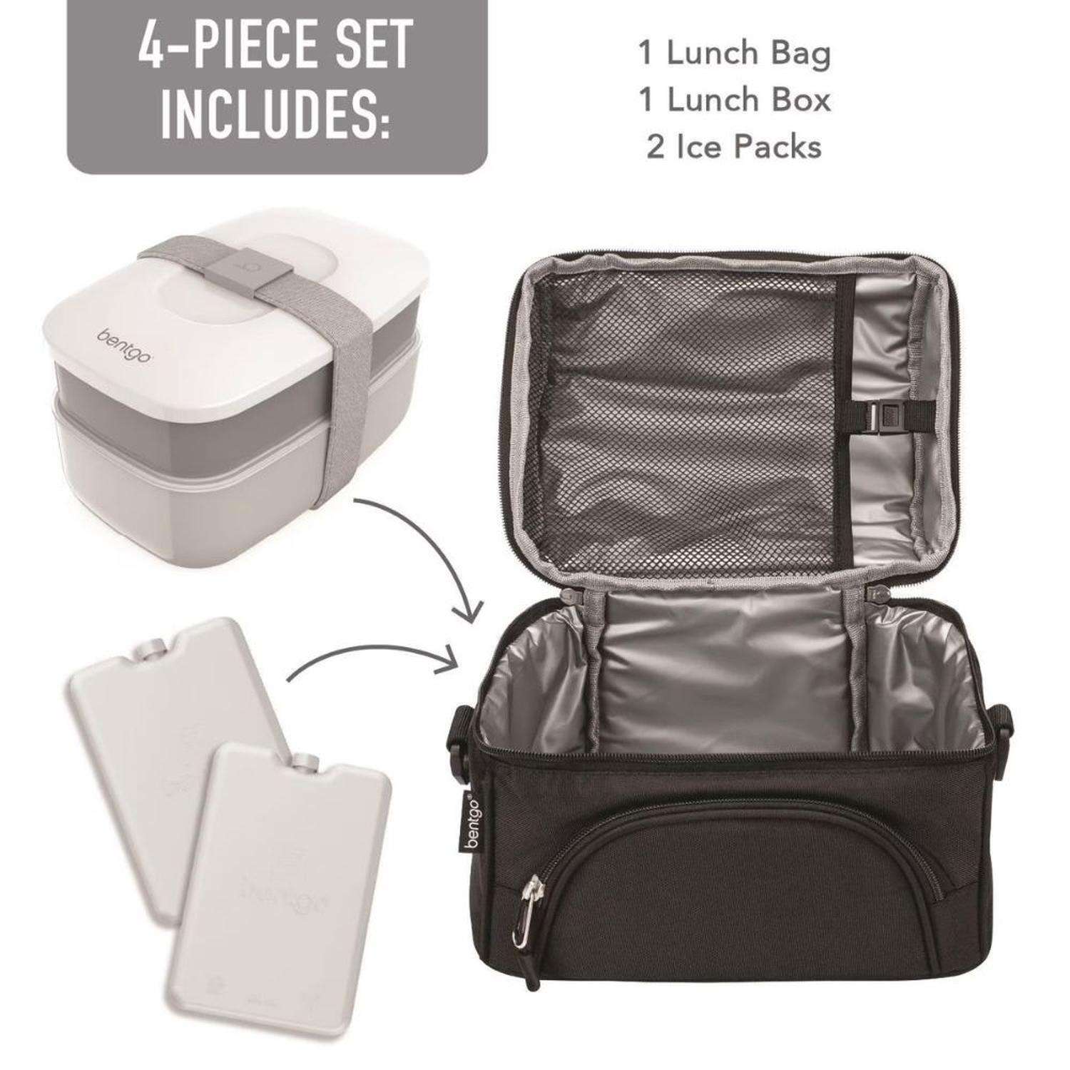 SET LONCHERA DELUXE BENTGO X 4PZS: BOLSO + ICE PACK + BENTO CLASSIC - NEGRO - 2