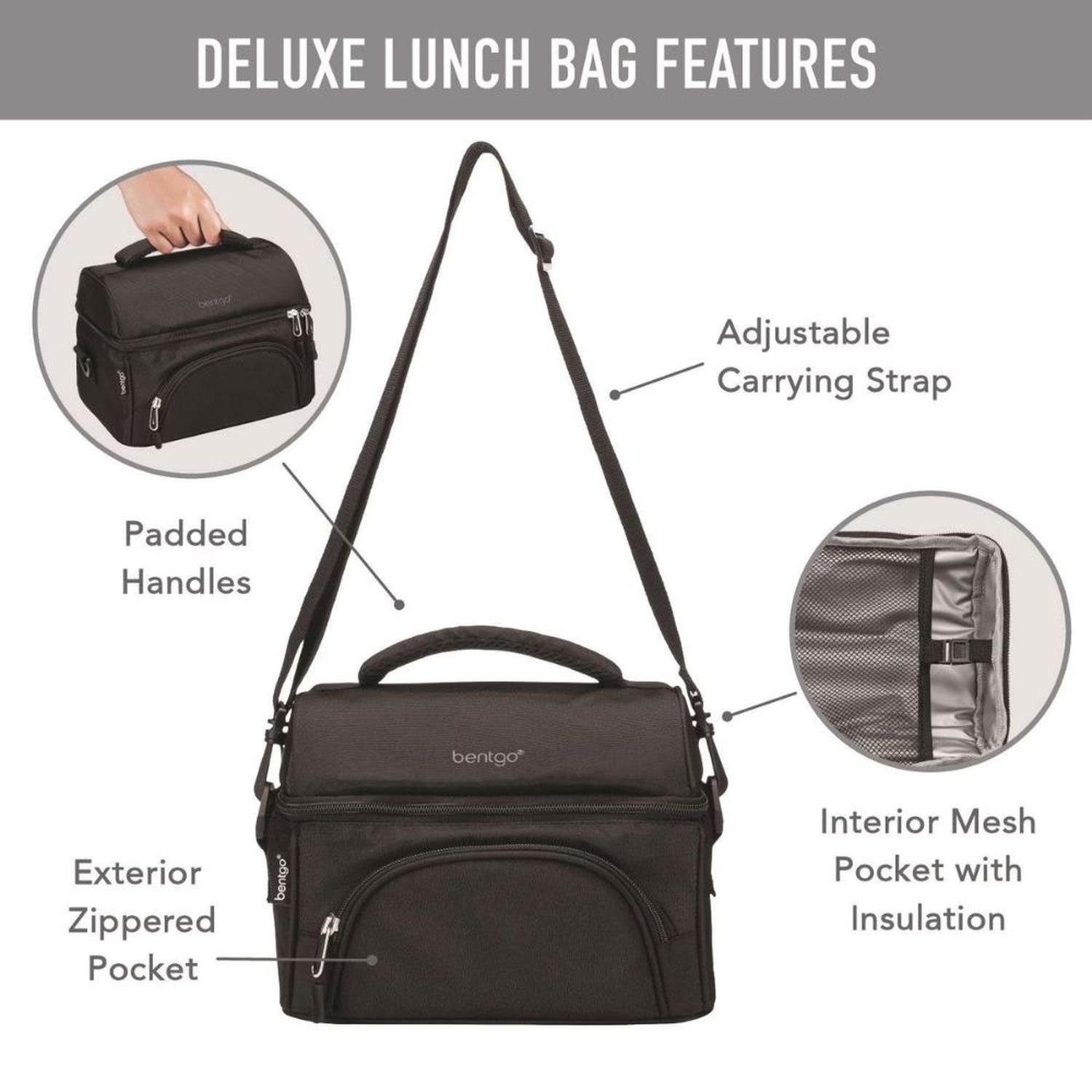SET LONCHERA DELUXE BENTGO X 4PZS: BOLSO + ICE PACK + BENTO CLASSIC - NEGRO - 5