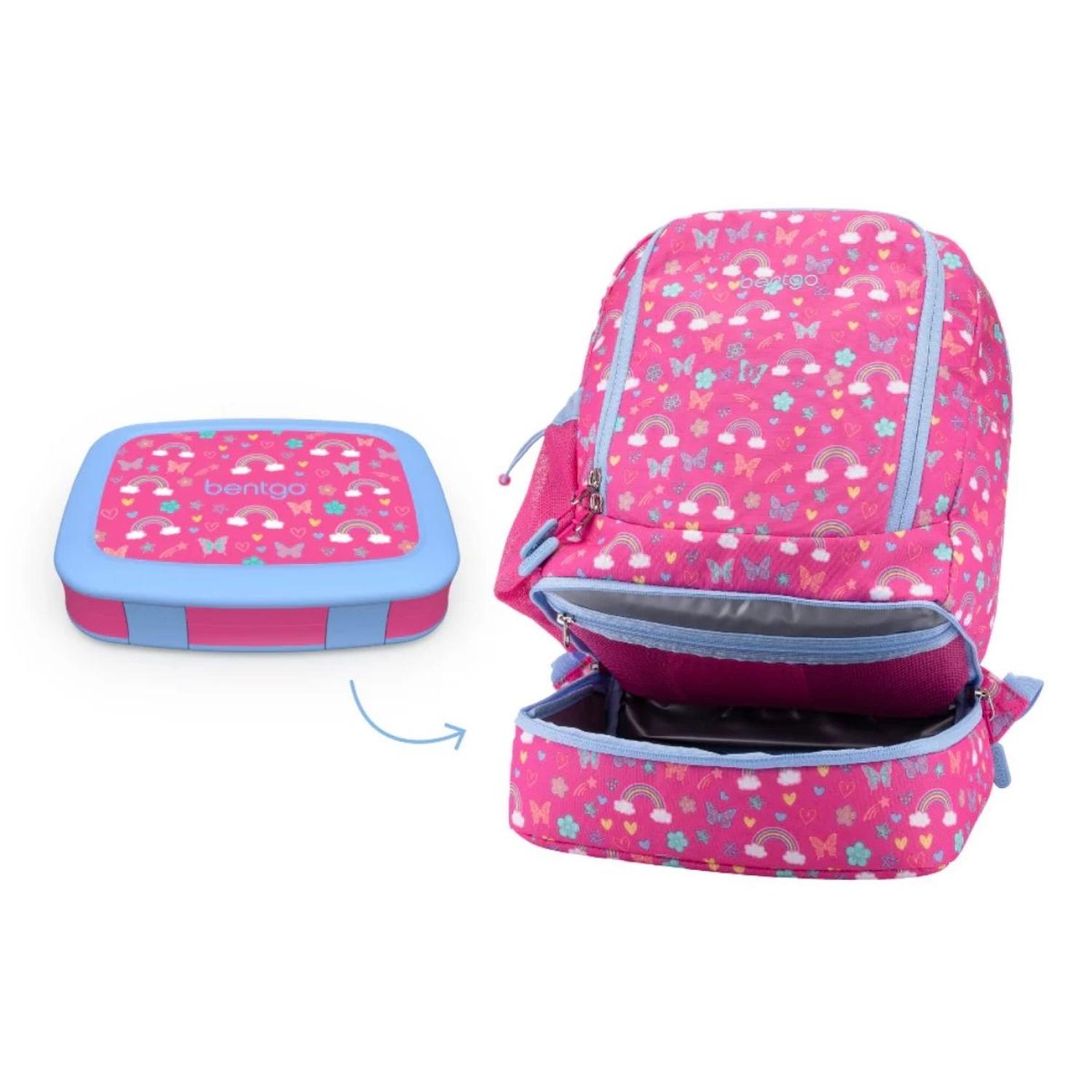 SET MOCHILA 2 EN 1 Y LONCHERA BENTGO KIDS - ARCOIRIS Y MARIPOSAS - 2