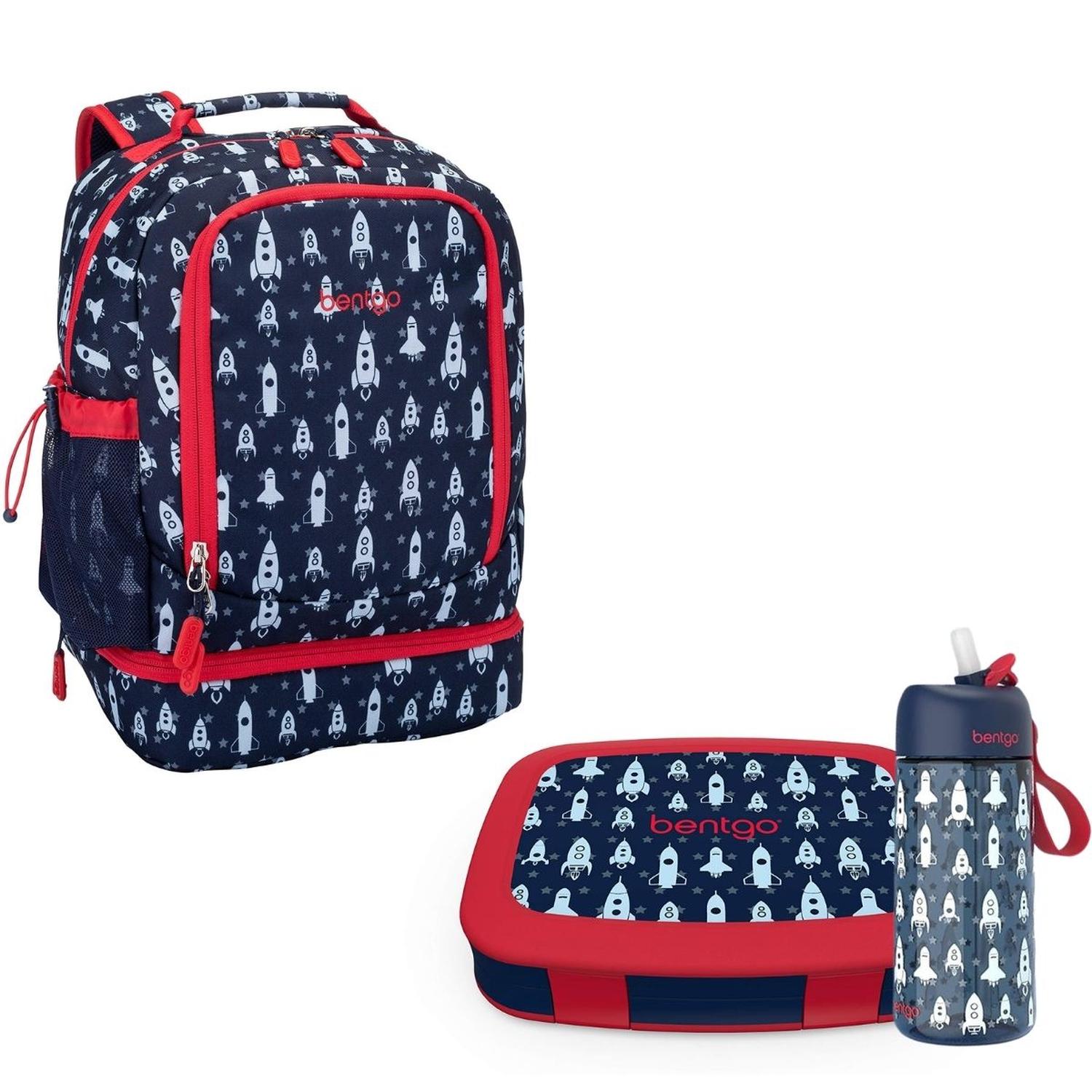 SET BENTGO MOCHILA 2 EN 1, LONCHERA Y TOMATODO - COHETES - 1
