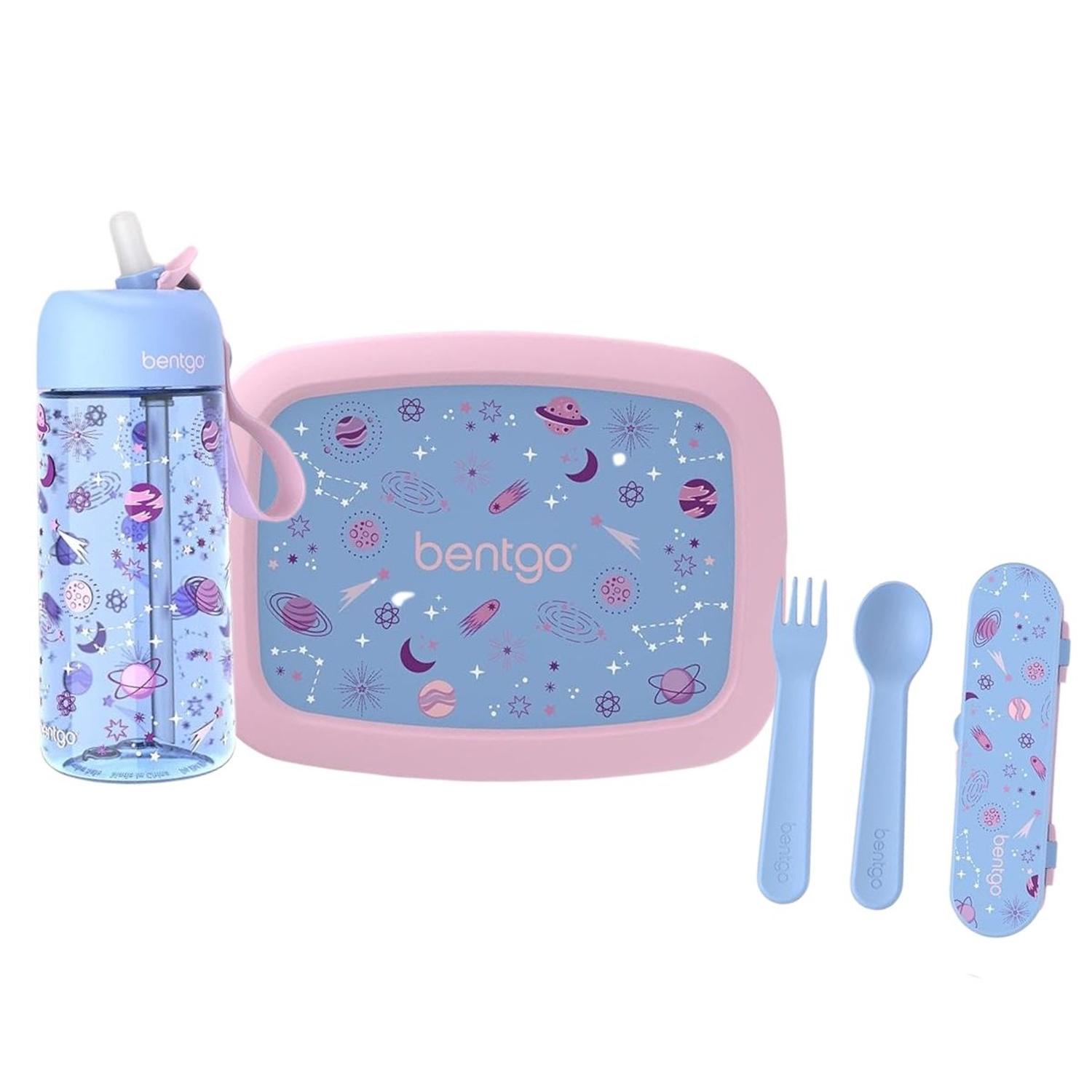 SET BENTGO LONCHERA, CUBIERTO Y TOMATODO - LAVANDER GALAXY - 1