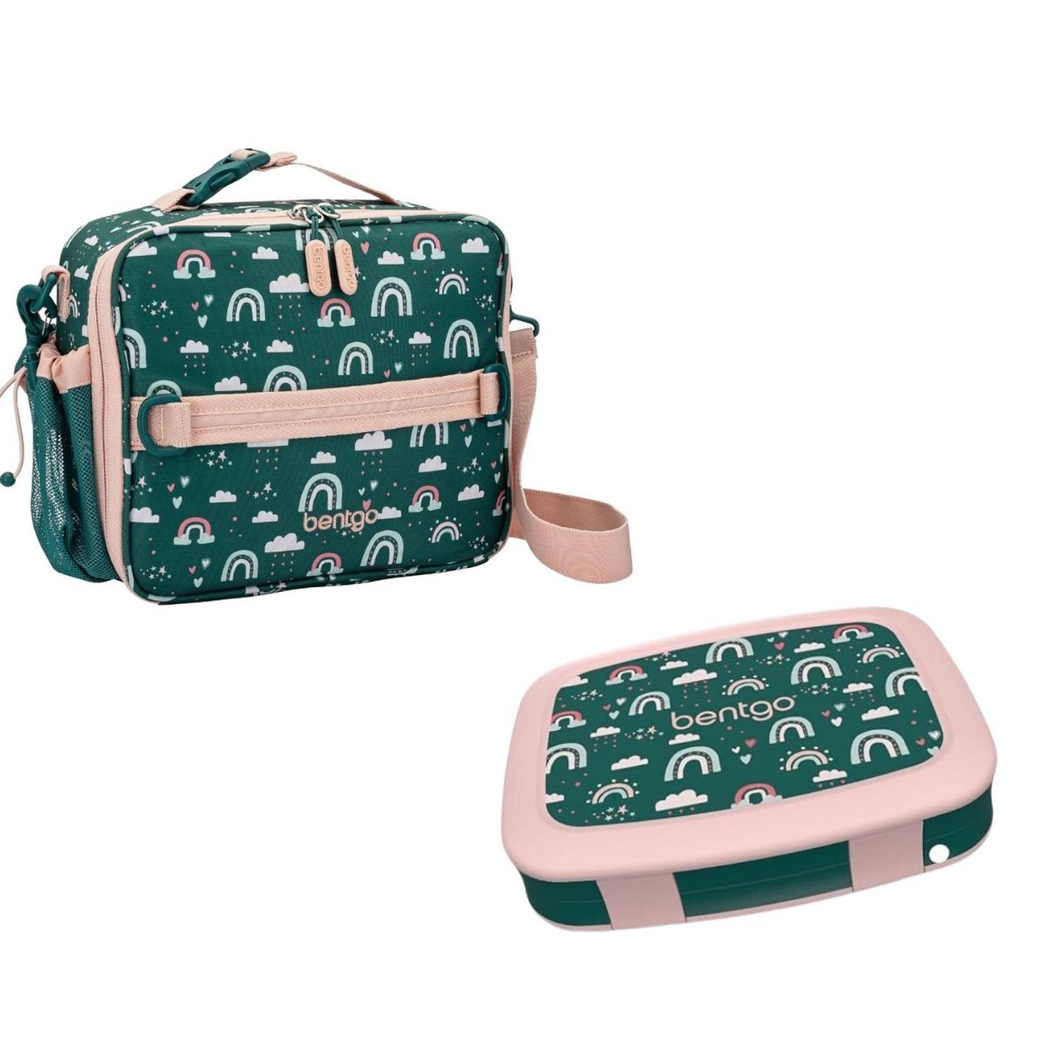 SET LONCHERA Y PORTA LONCHERA BENTGO KIDS - ARCOIRIS VERDE - 1