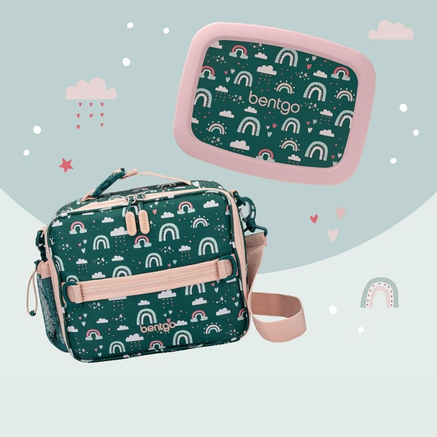 SET LONCHERA Y PORTA LONCHERA BENTGO KIDS - ARCOIRIS VERDE - 2