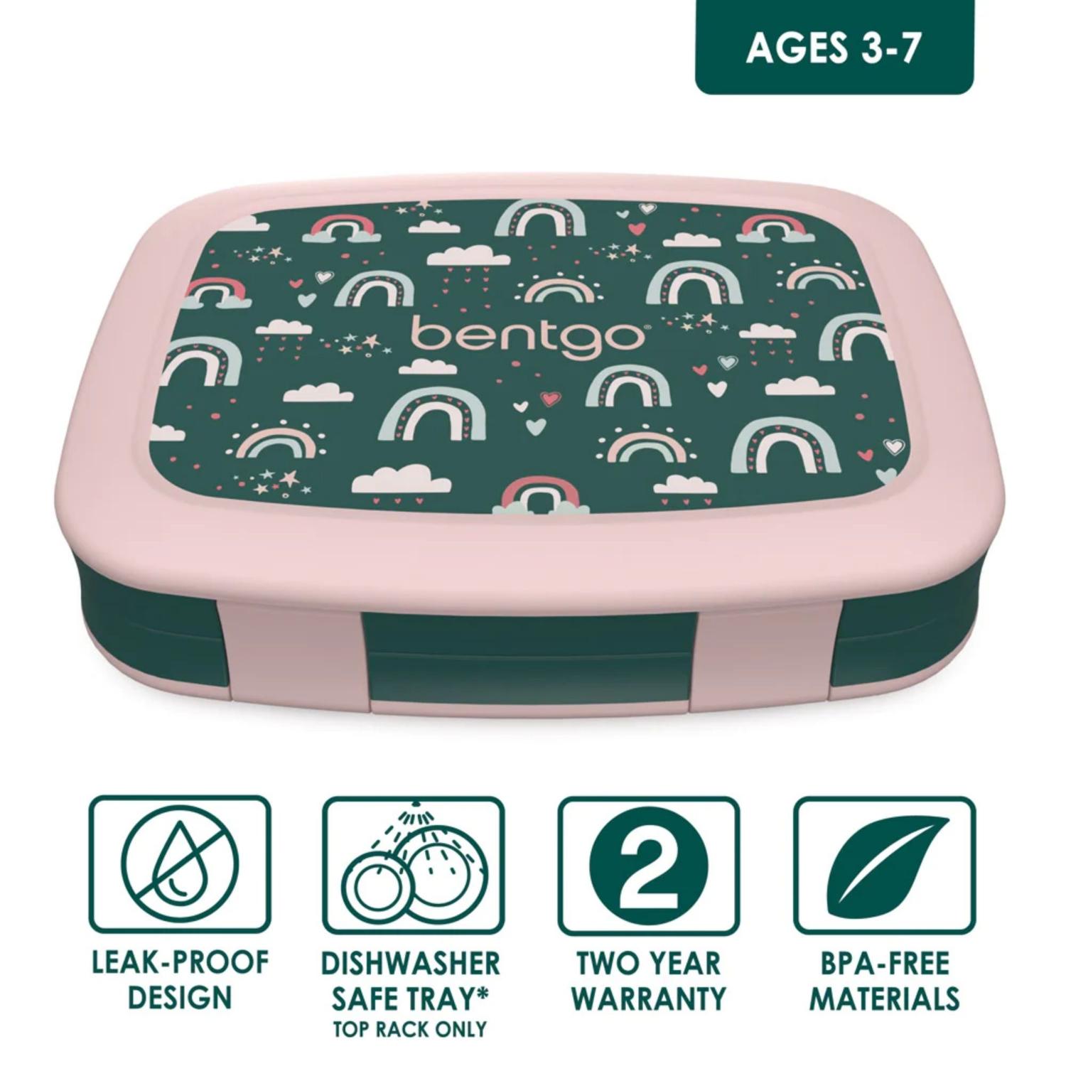 SET LONCHERA Y PORTA LONCHERA BENTGO KIDS - ARCOIRIS VERDE - 4