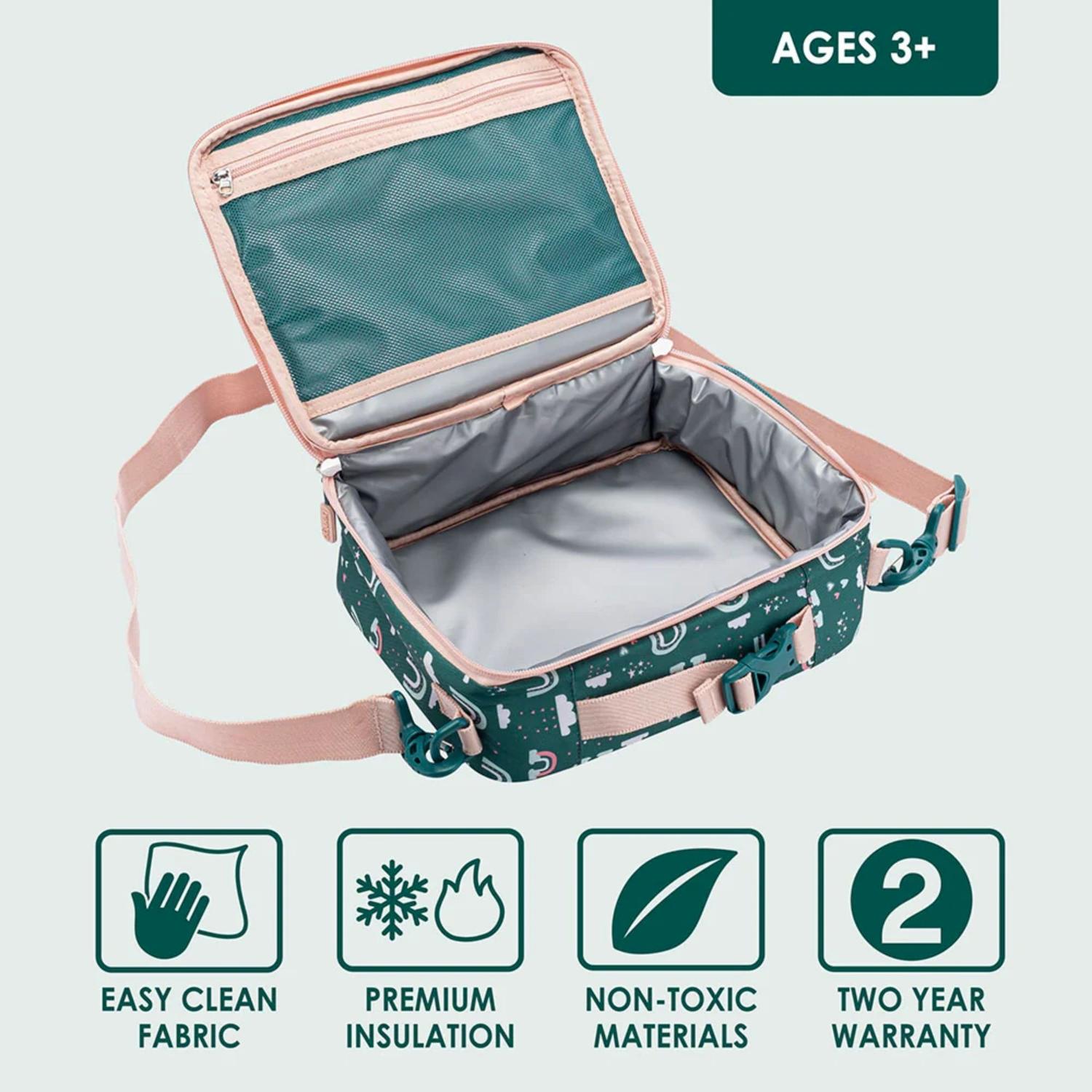 SET LONCHERA Y PORTA LONCHERA BENTGO KIDS - ARCOIRIS VERDE - 7