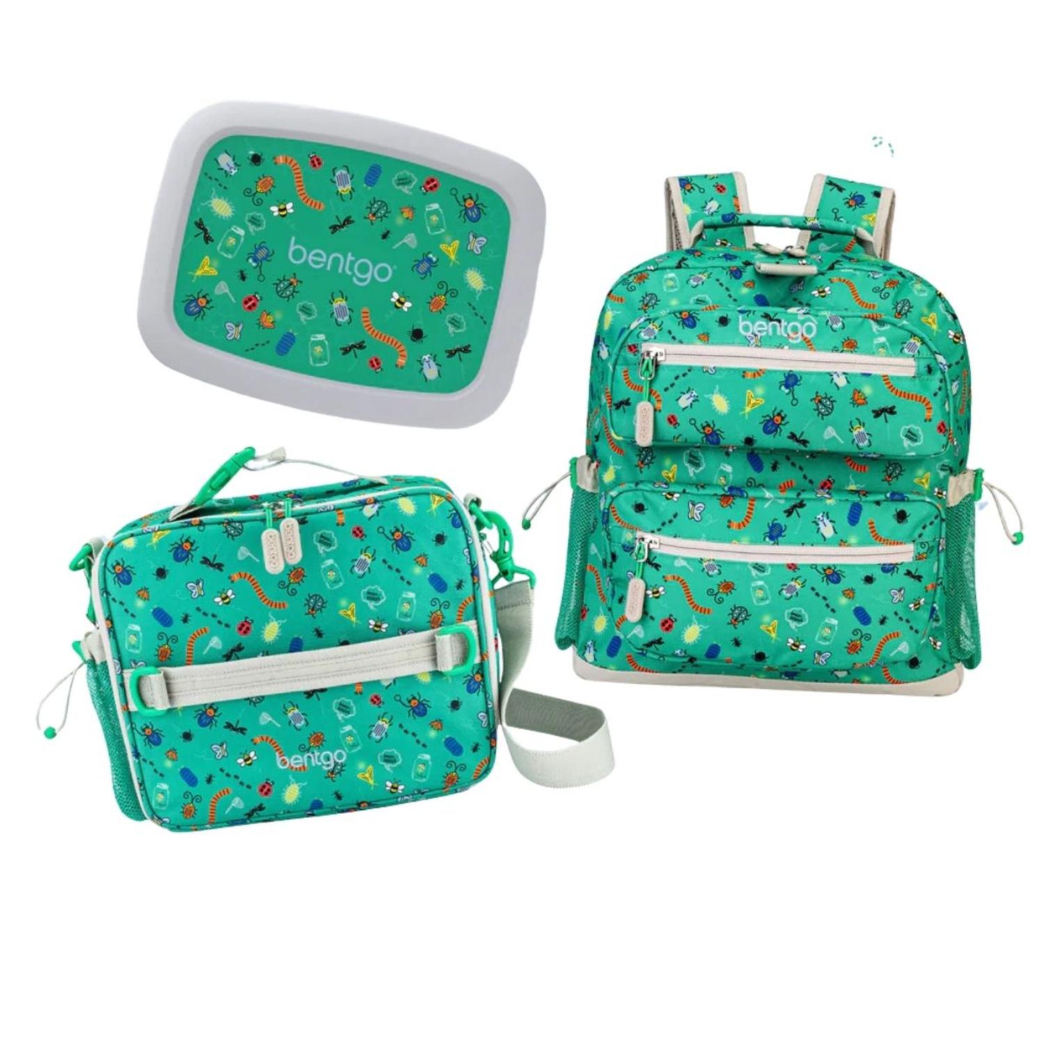 SET BENTGO MOCHILA ESCOLAR, LONCHERA Y PORTA LONCHERA - BUGS - 1