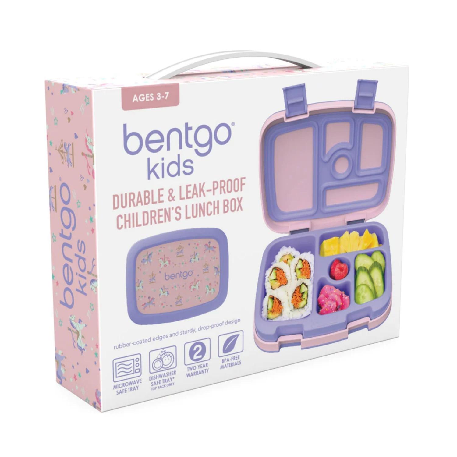 SET LONCHERA UNICORNIOS EN CARRUSEL Y PORTA LONCHERA BENTGO ROSA GLITTER - 5