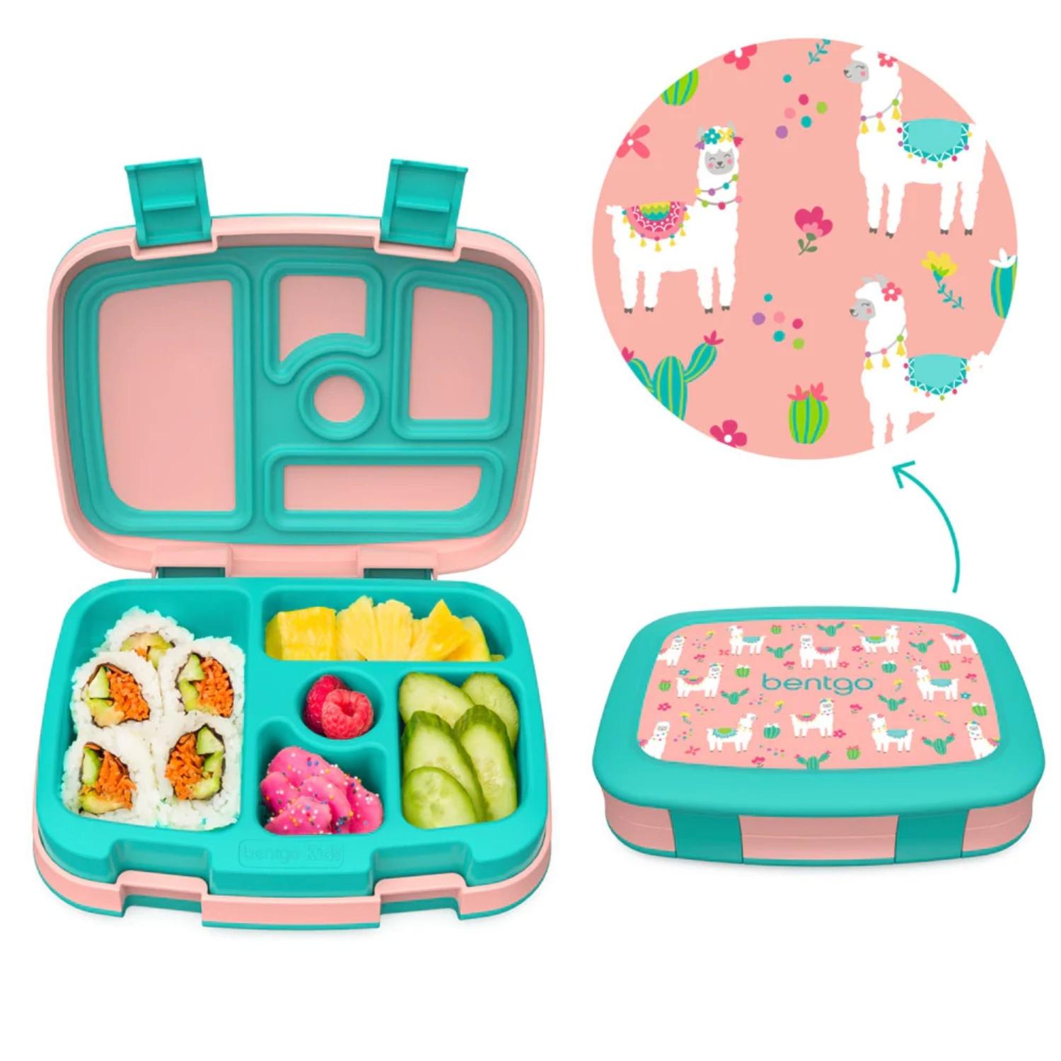 SET LONCHERA LLAMAS Y PORTA LONCHERA BENTGO ROSA GLITTER - 2
