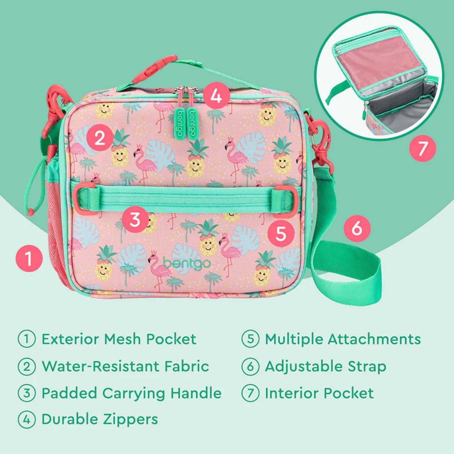 SET LONCHERA Y PORTA LONCHERA BENTGO KIDS -TROPICAL - 5