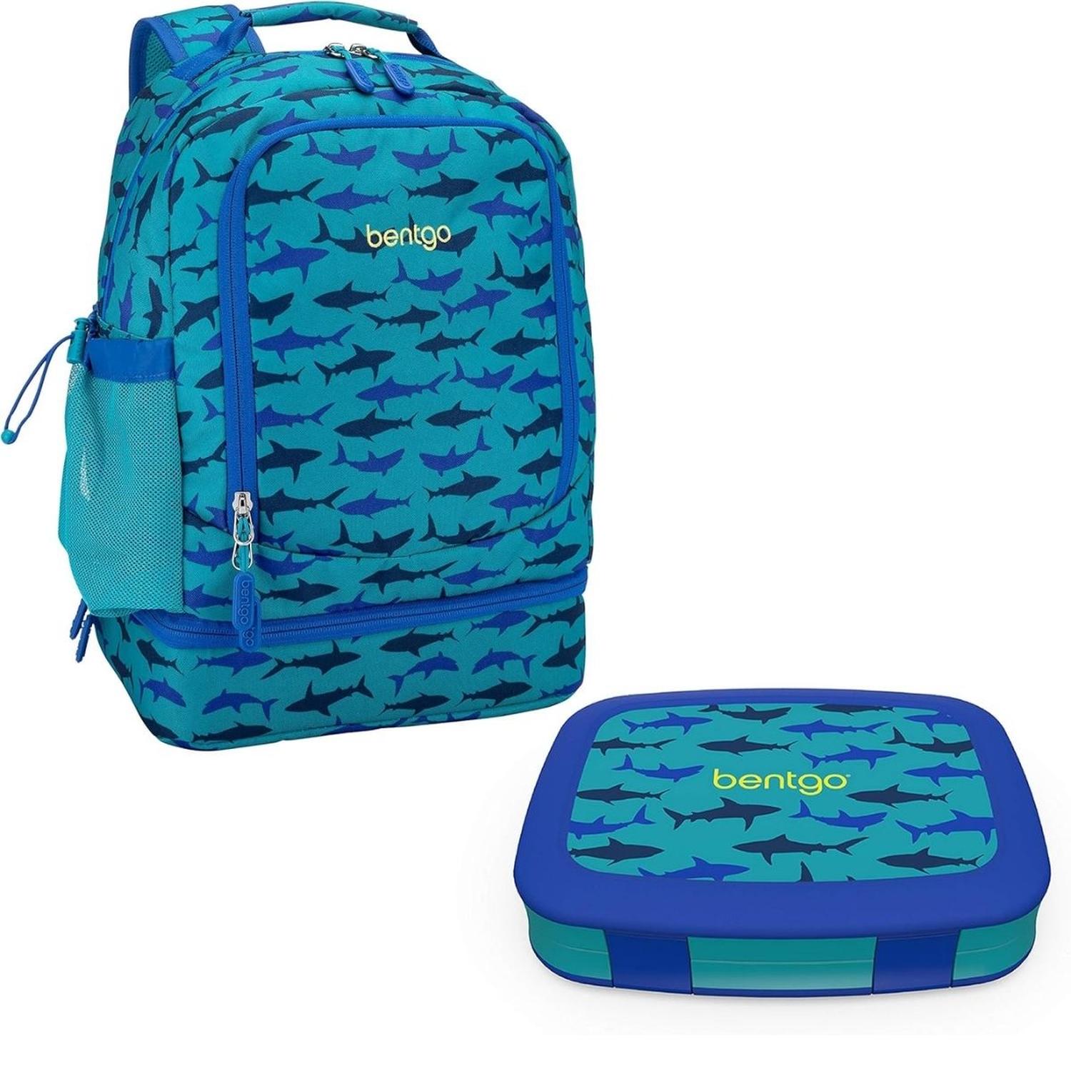 SET MOCHILA 2 EN 1 Y LONCHERA BENTGO KIDS - TIBURONES - 1