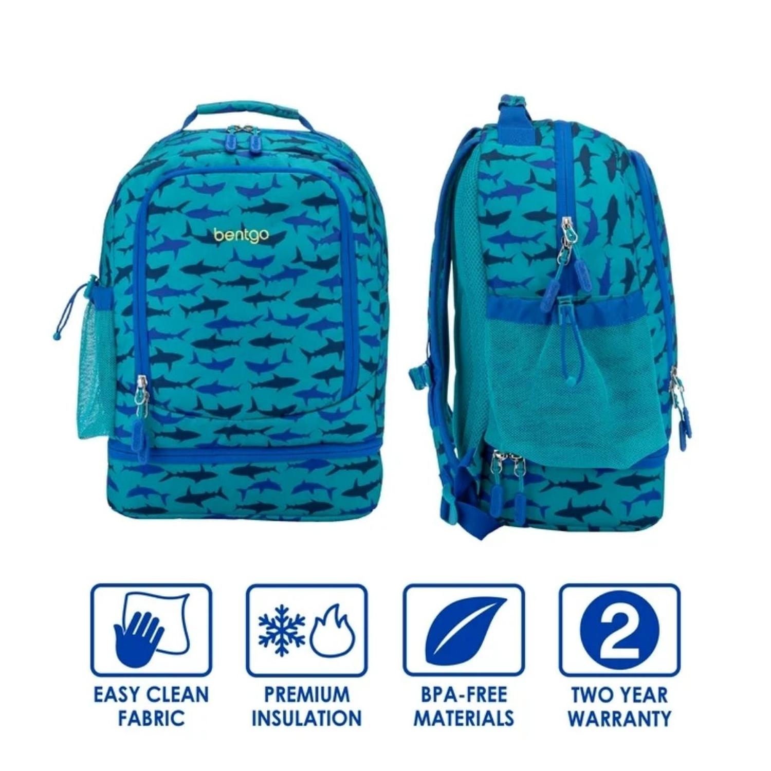 SET MOCHILA 2 EN 1 Y LONCHERA BENTGO KIDS - TIBURONES - 3