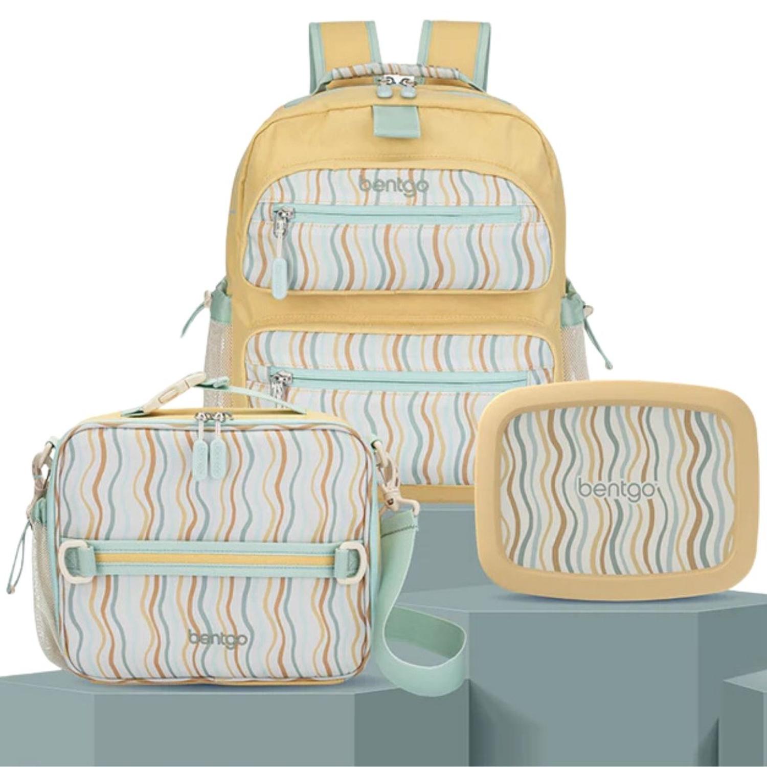 SET BENTGO MOCHILA ESCOLAR, LONCHERA Y PORTA LONCHERA WHIMSY Y WONDER - WAVY - 1