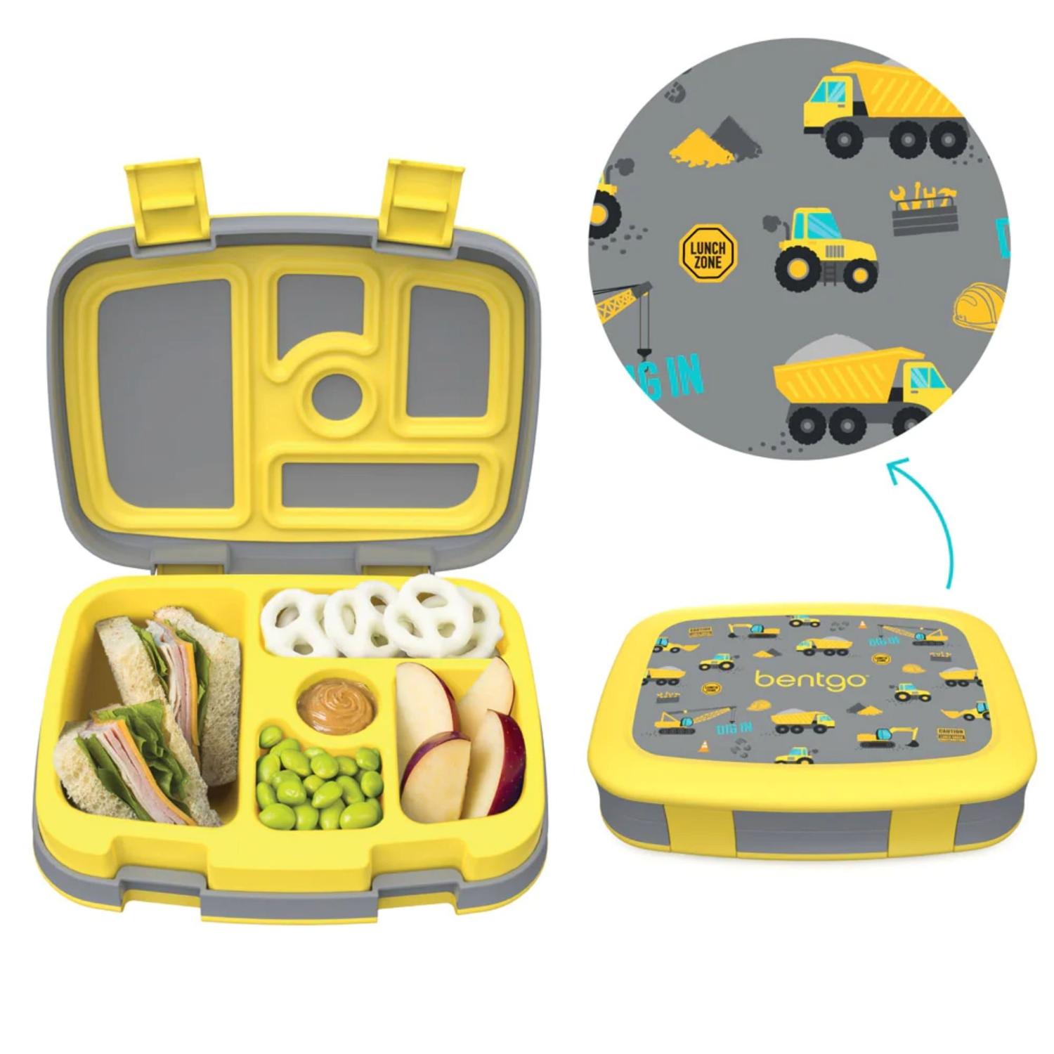 SET LONCHERA Y PORTA LONCHERA BENTGO KIDS - CAMIONES DE CONSTRUCCION - 3