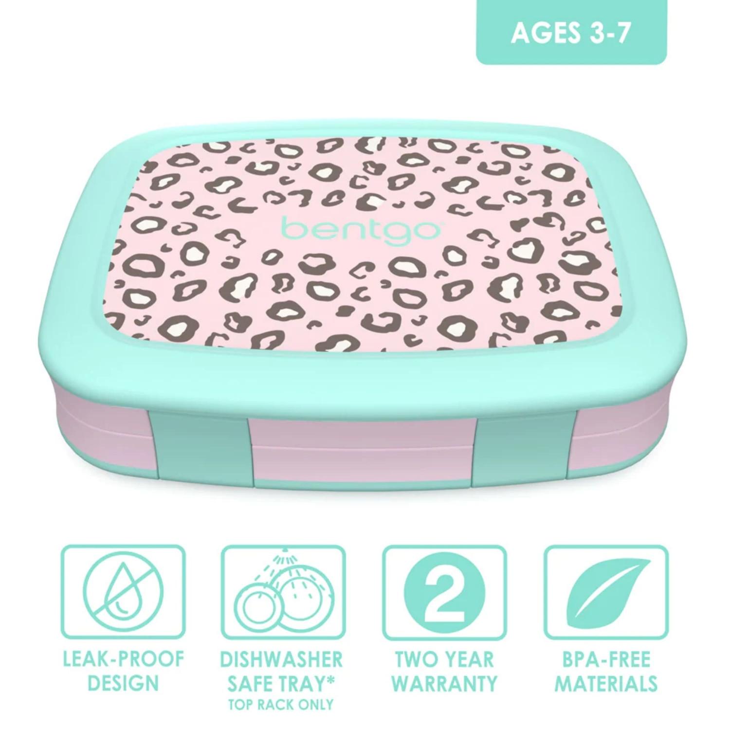 SET LONCHERA LEOPARDO Y PORTA LONCHERA BENTGO ROSA GLITTER - 3