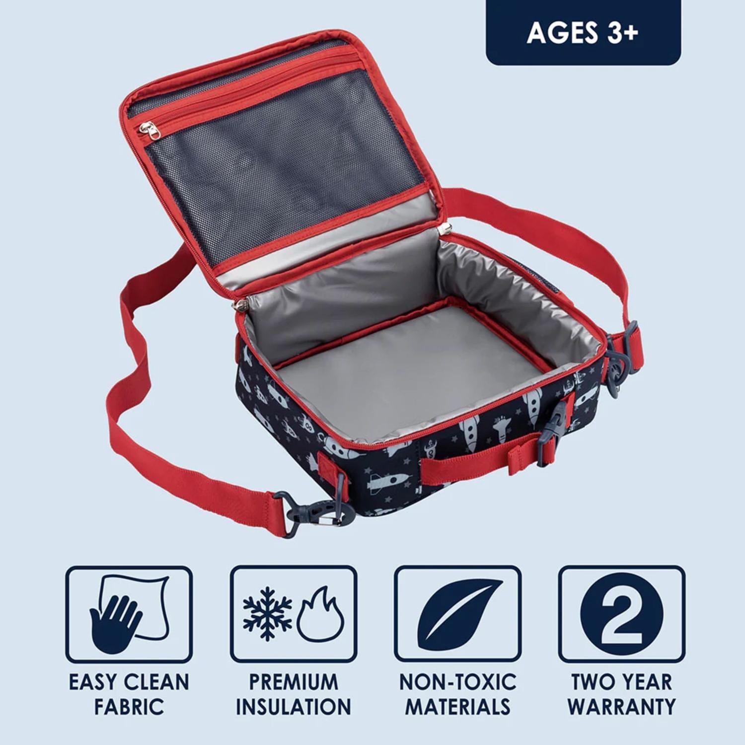 SET LONCHERA Y PORTA LONCHERA BENTGO KIDS - COHETES - 3