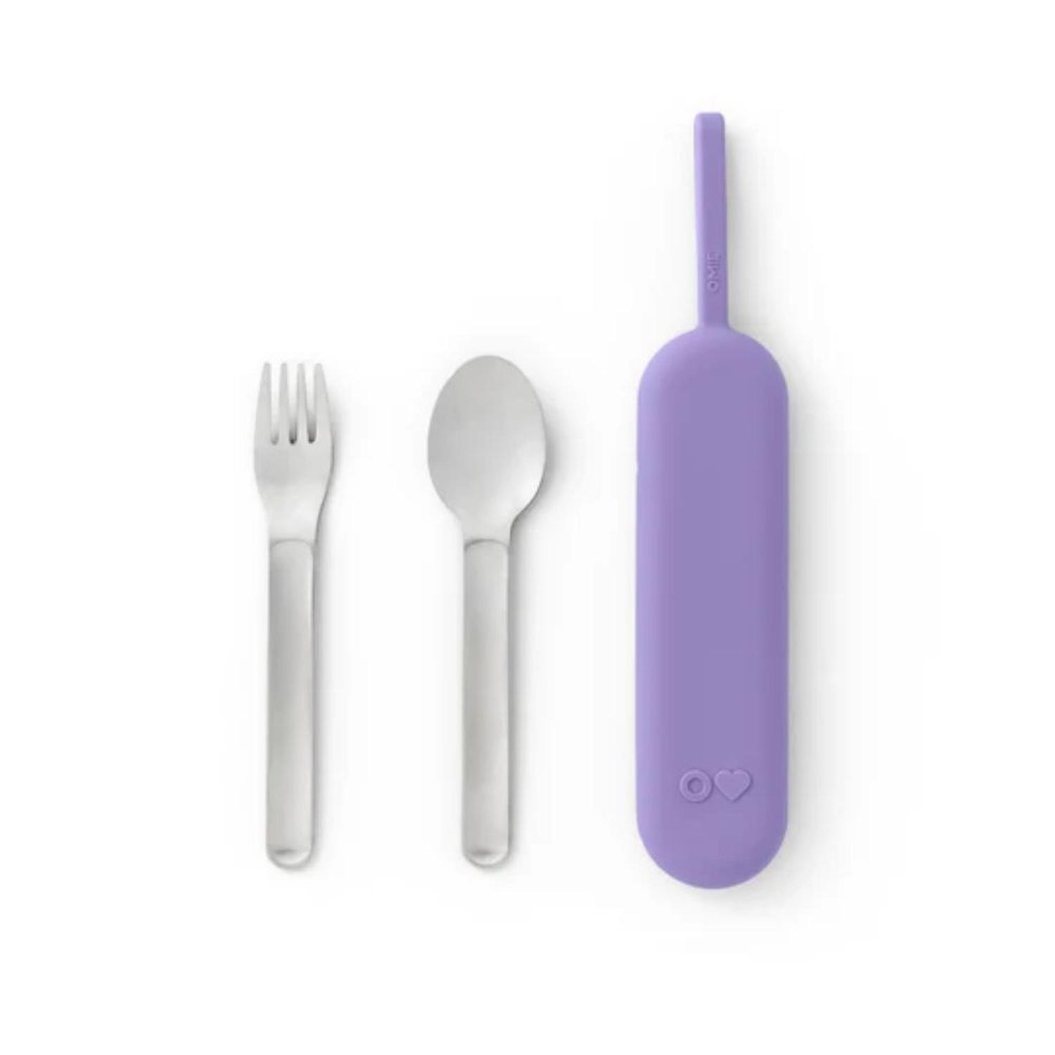 SET DE CUBIERTOS ACERO INOXIDABLE OMIE UP POD Y UTENSIL - VIOLET - 1