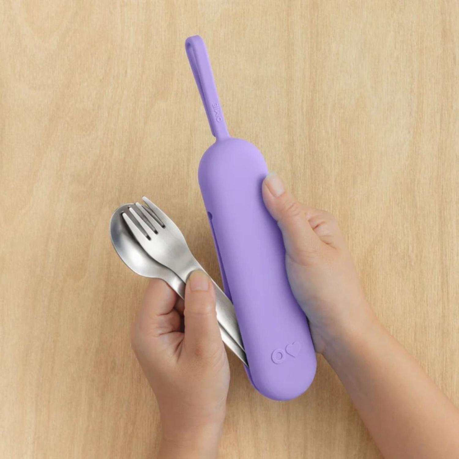 SET DE CUBIERTOS ACERO INOXIDABLE OMIE UP POD Y UTENSIL - VIOLET - 3