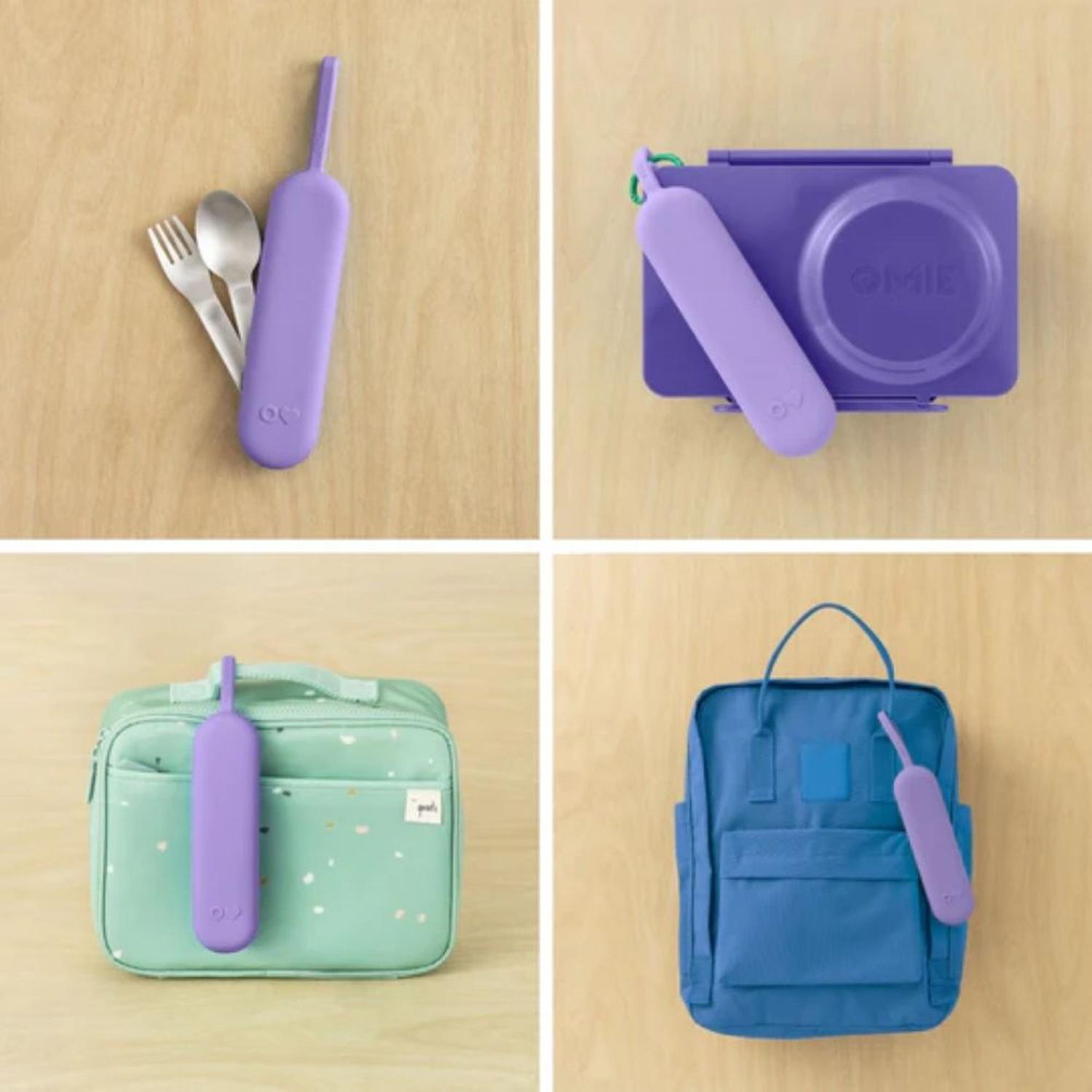SET DE CUBIERTOS ACERO INOXIDABLE OMIE UP POD Y UTENSIL - VIOLET - 5