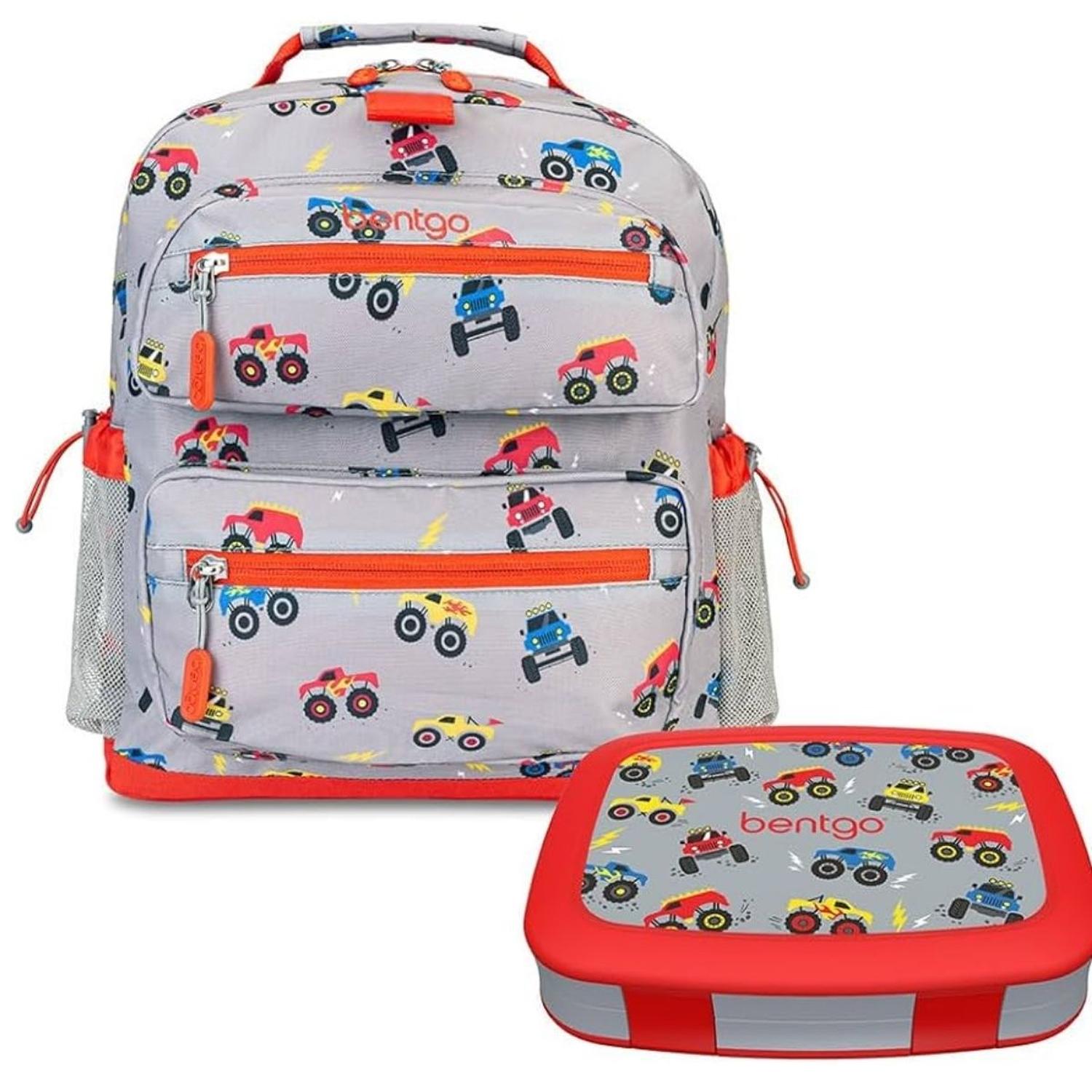 SET LONCHERA Y MOCHILA ESCOLAR BENTGO KIDS - CAMIONES - 1