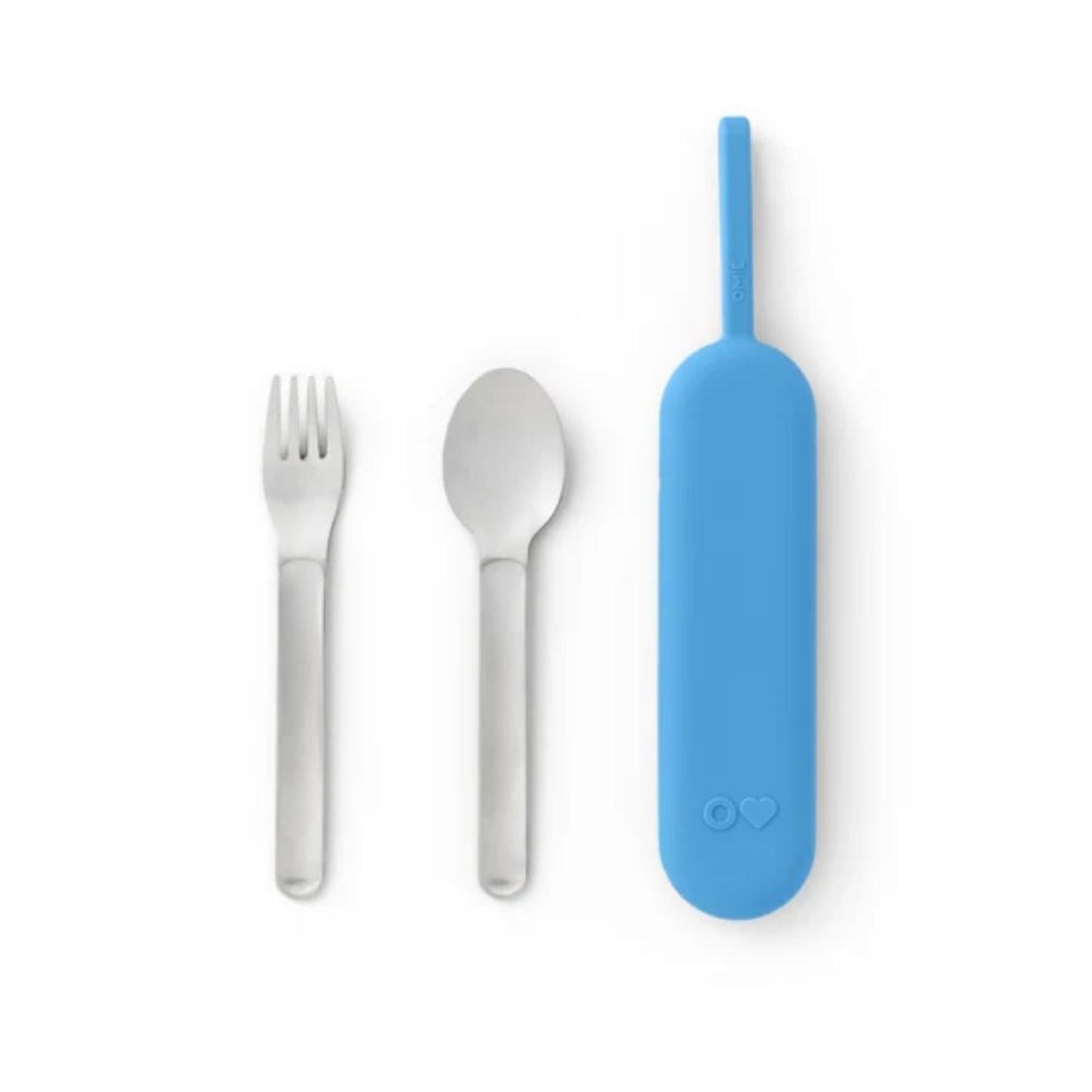 SET DE CUBIERTOS ACERO INOXIDABLE OMIE UP POD Y UTENSIL - AZUL - 1