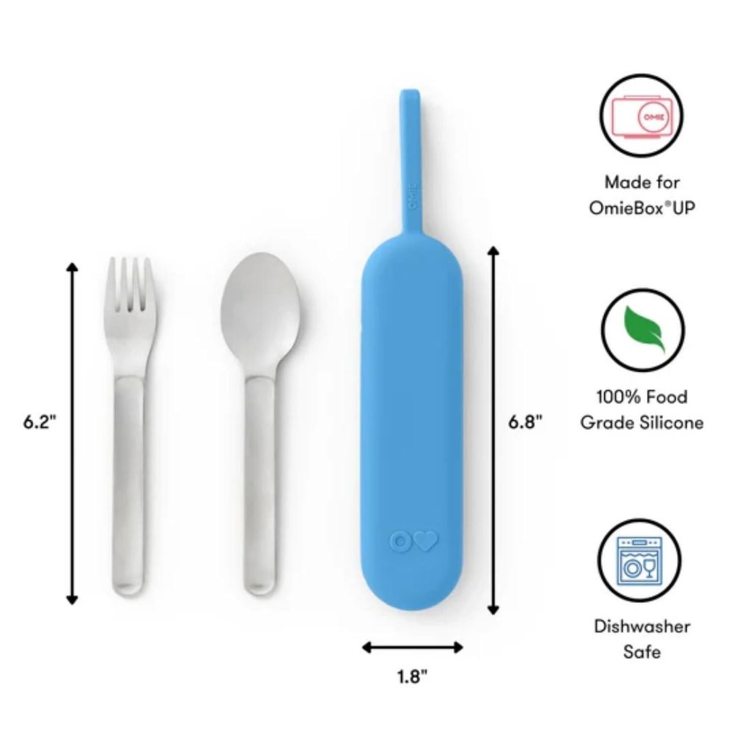 SET DE CUBIERTOS ACERO INOXIDABLE OMIE UP POD Y UTENSIL - AZUL - 2
