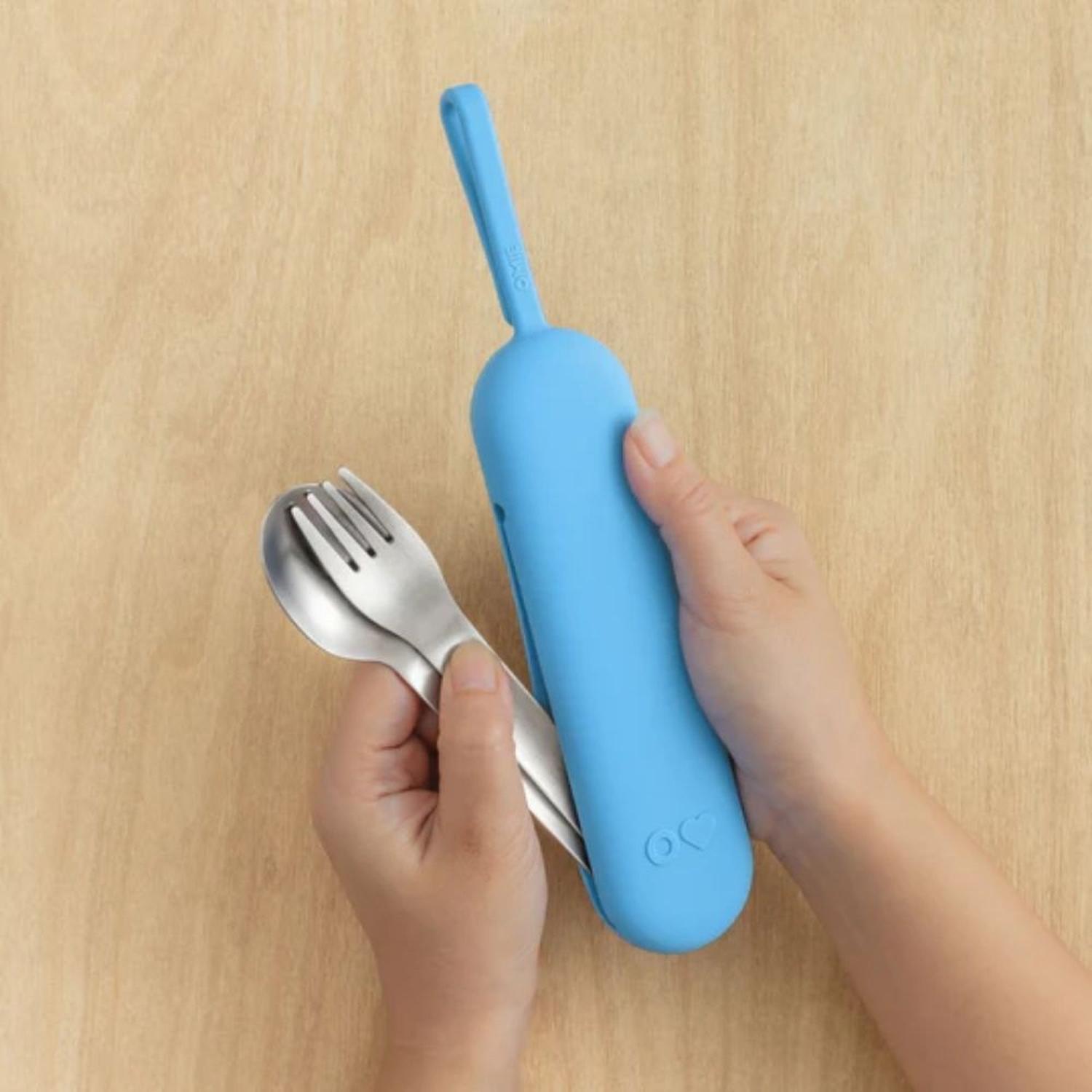 SET DE CUBIERTOS ACERO INOXIDABLE OMIE UP POD Y UTENSIL - AZUL - 3