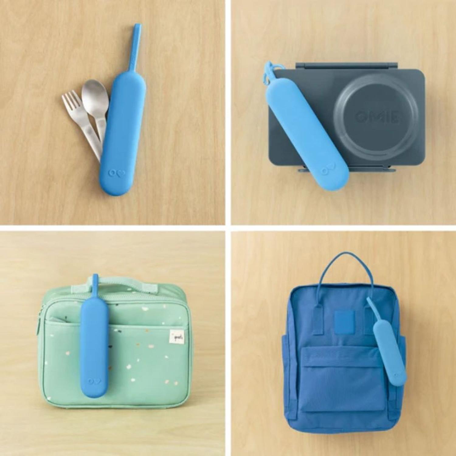 SET DE CUBIERTOS ACERO INOXIDABLE OMIE UP POD Y UTENSIL - AZUL - 4