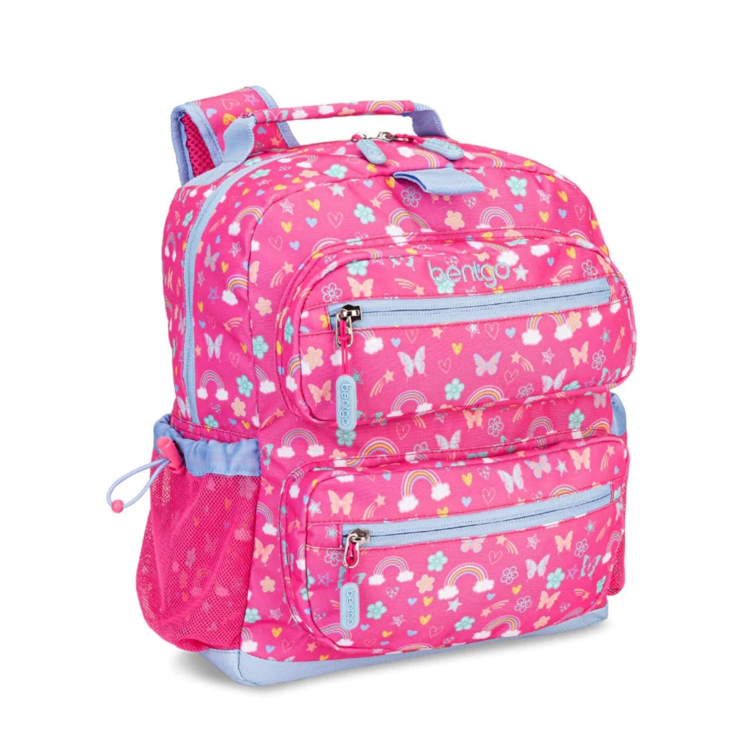 SET BENTGO MOCHILA ESCOLAR, LONCHERA Y CUBIERTOS - MARIPOSAS Y ARCOIRIS - 2