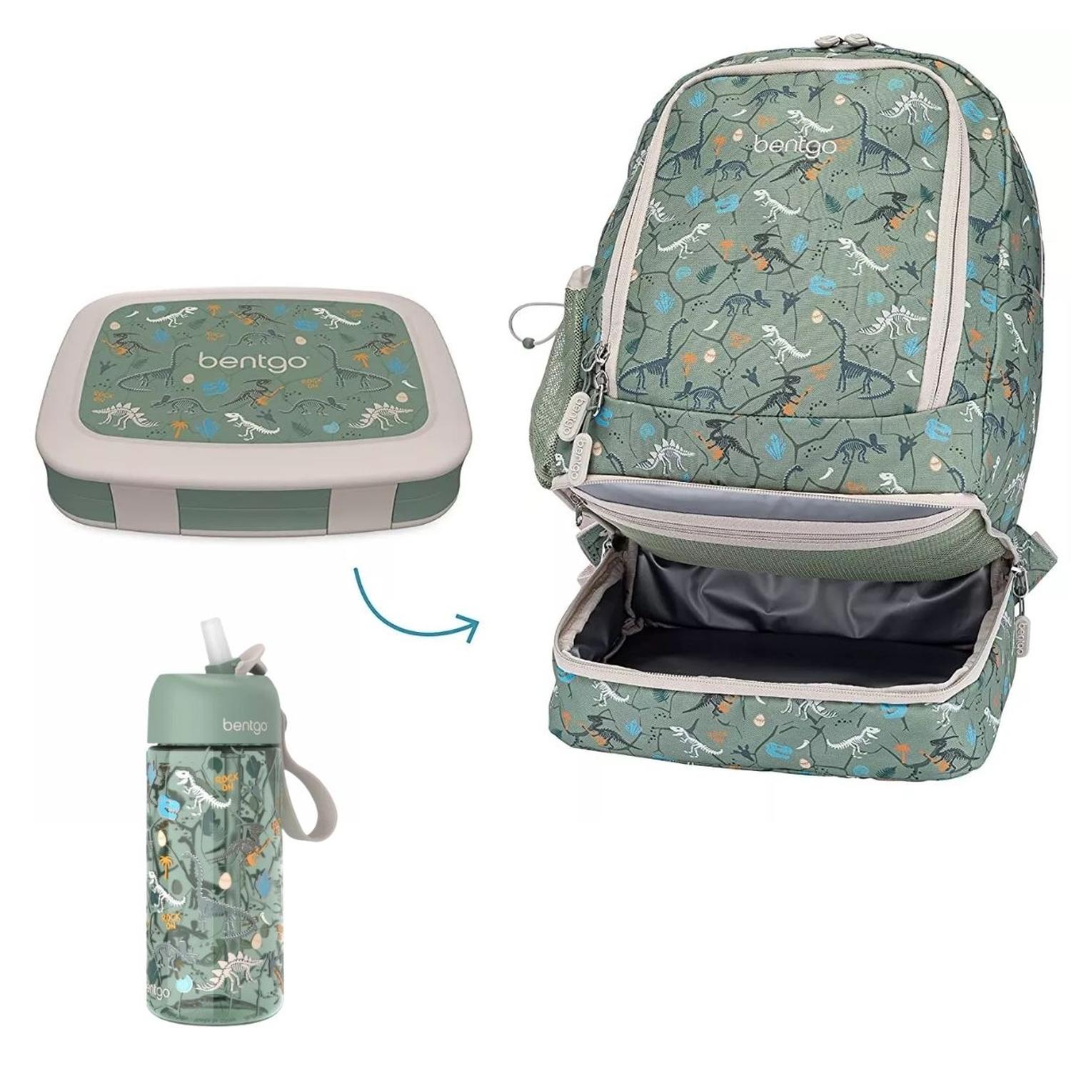 SET BENTGO MOCHILA 2 EN 1, LONCHERA Y TOMATODO - DINO FOSIL - 1
