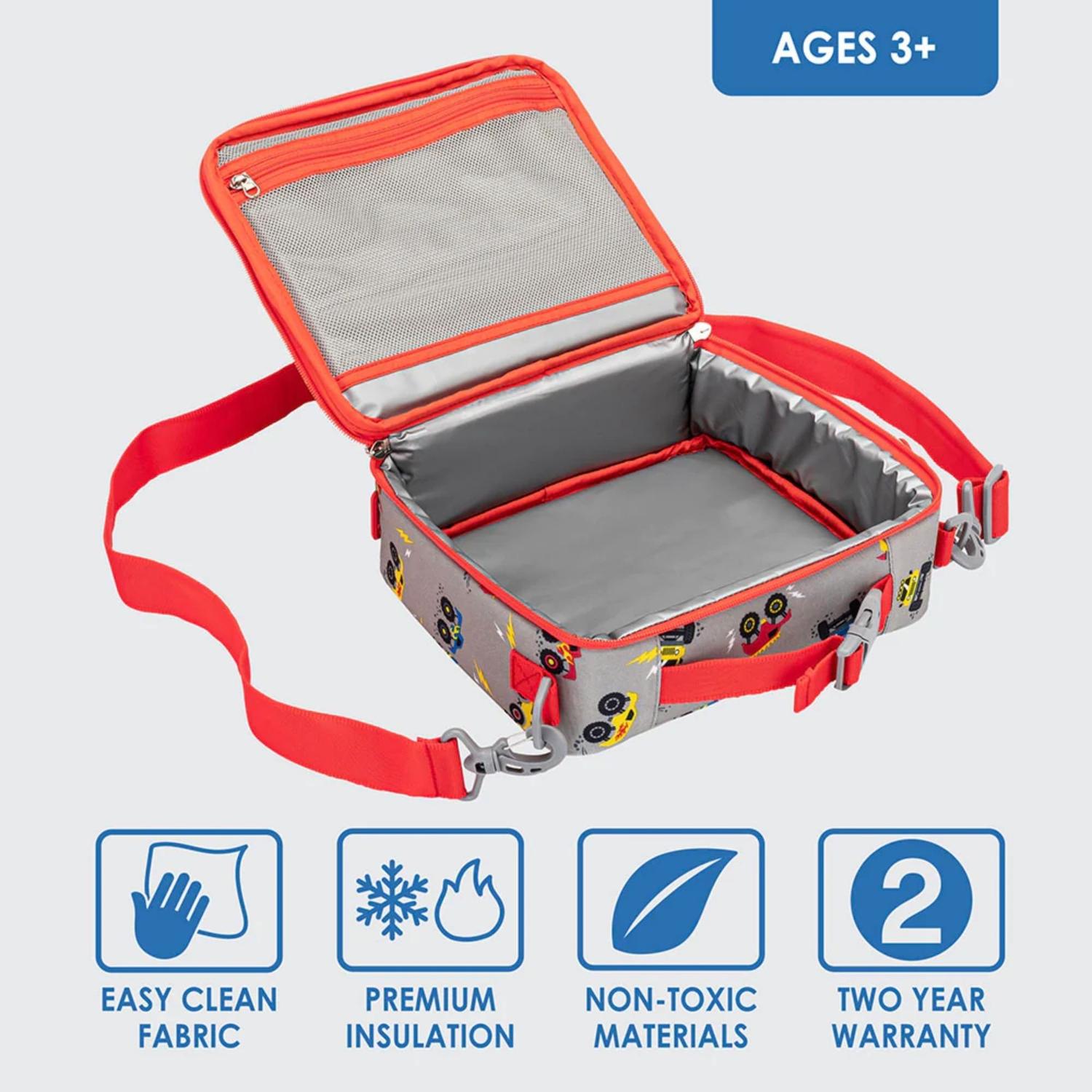 SET LONCHERA Y PORTA LONCHERA BENTGO KIDS - CAMIONES - 7
